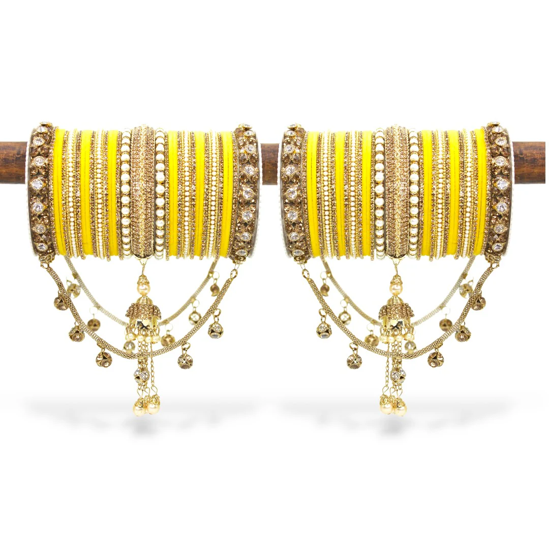 Bridal Jhoola Style Bangle set for two hands by Leshya - Image 19
