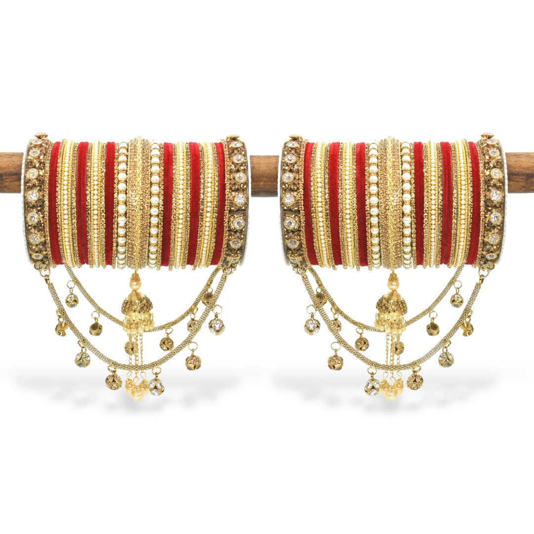 Bridal Jhoola Style Bangle set for two hands by Leshya - Image 2