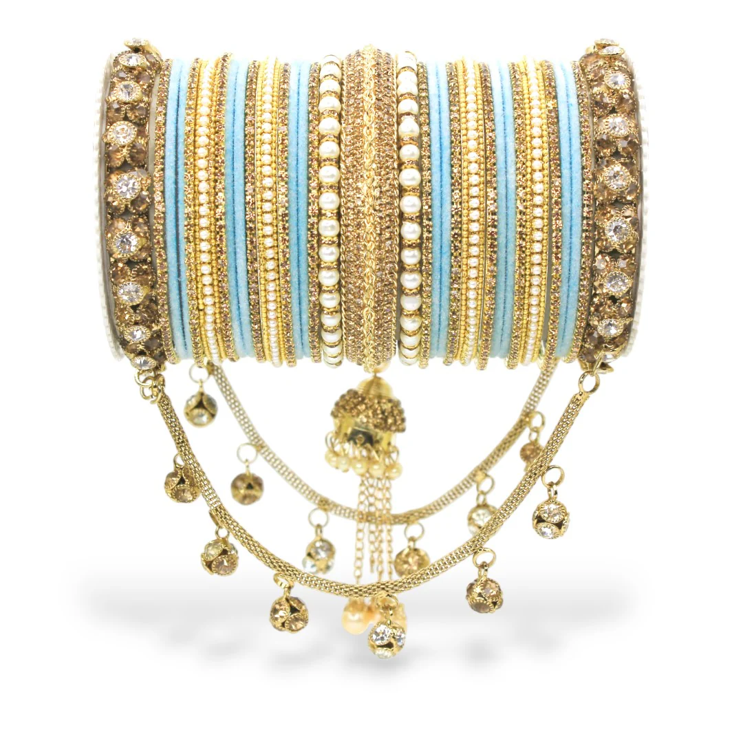 Bridal Jhoola Style Bangle set for two hands by Leshya - Image 20
