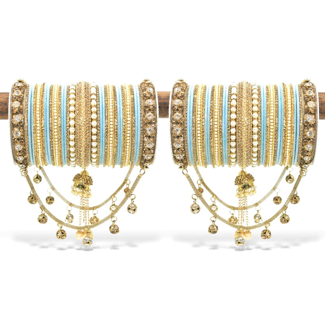 Bridal Jhoola Style Bangle set for two hands by Leshya - Image 21