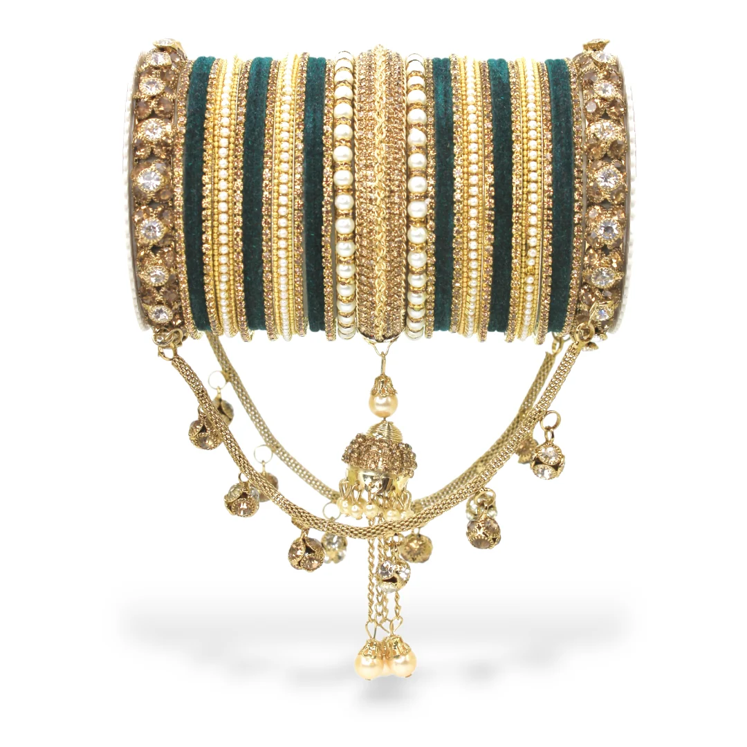 Bridal Jhoola Style Bangle set for two hands by Leshya - Image 8