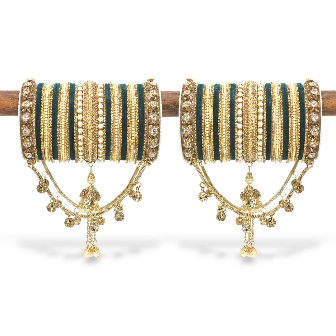 Bridal Jhoola Style Bangle set for two hands by Leshya - Image 9
