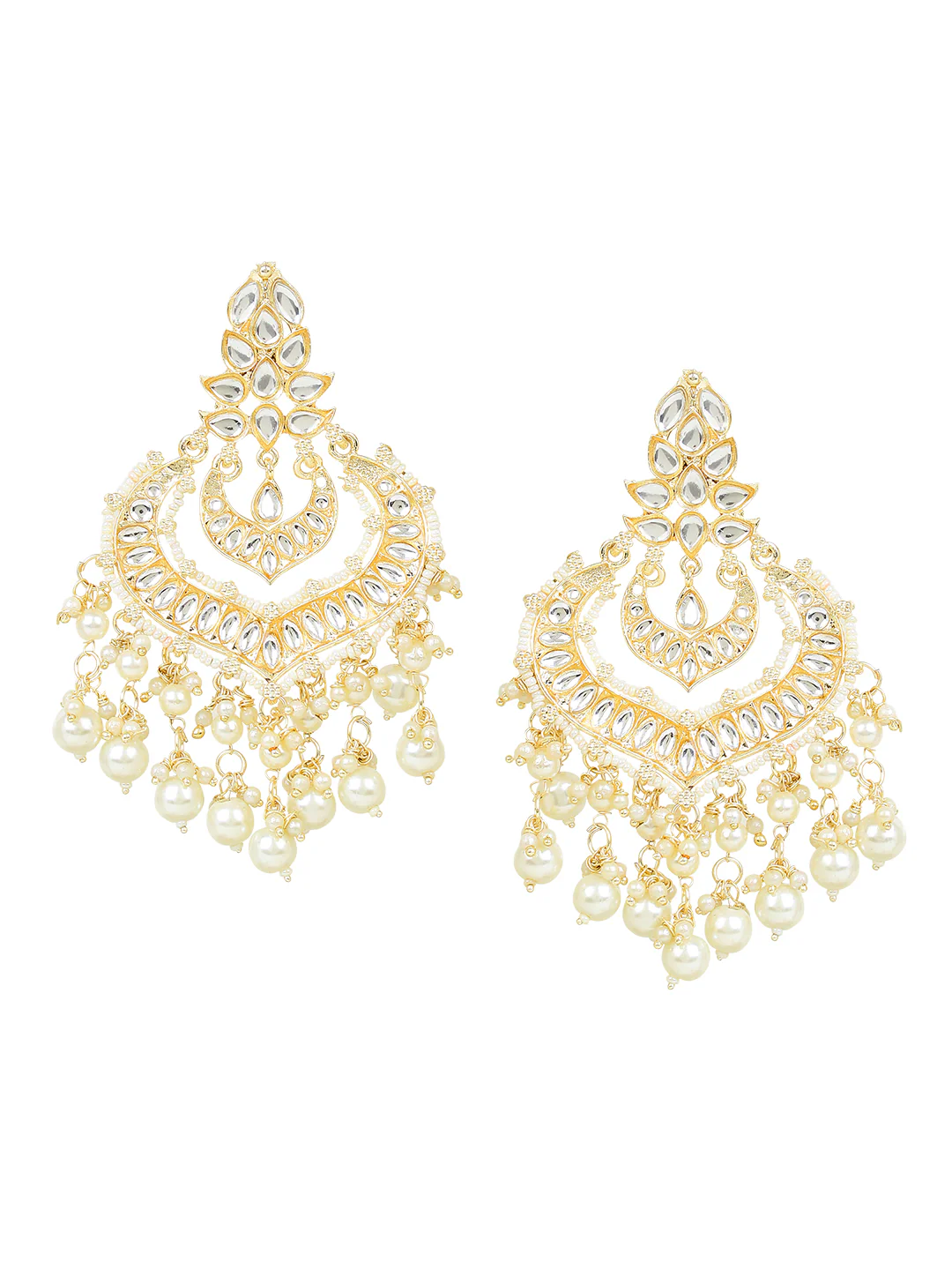 Bridal Jhumki Earring with Beads & Mirrorwork by Leshya - Image 3