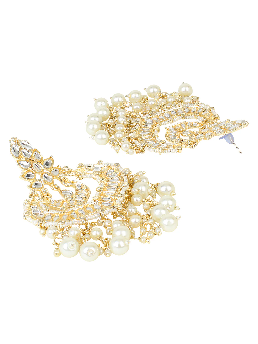 Bridal Jhumki Earring with Beads & Mirrorwork by Leshya - Image 4