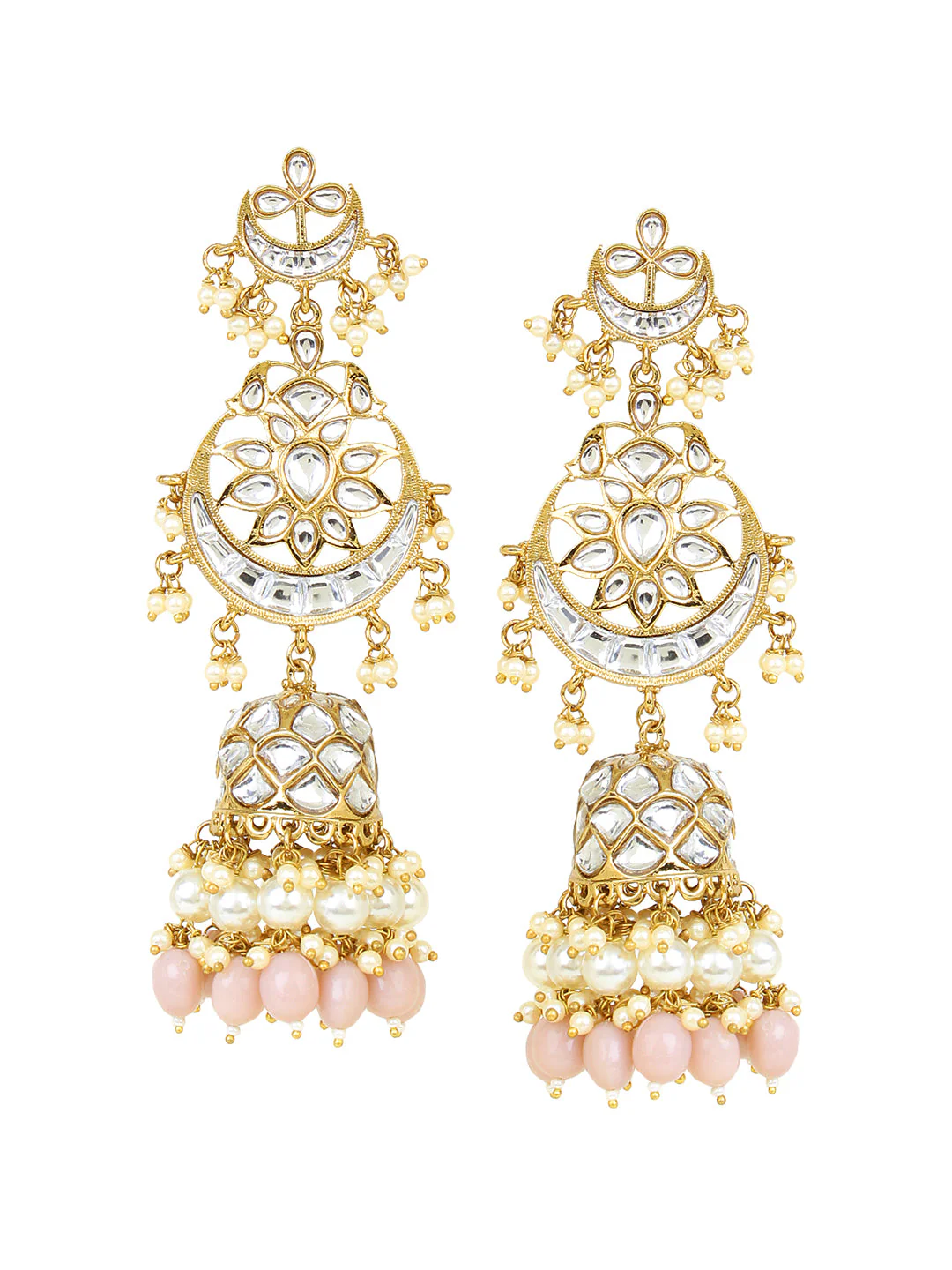 Bridal Jhumki Earring with kundan work by Leshya - Image 4