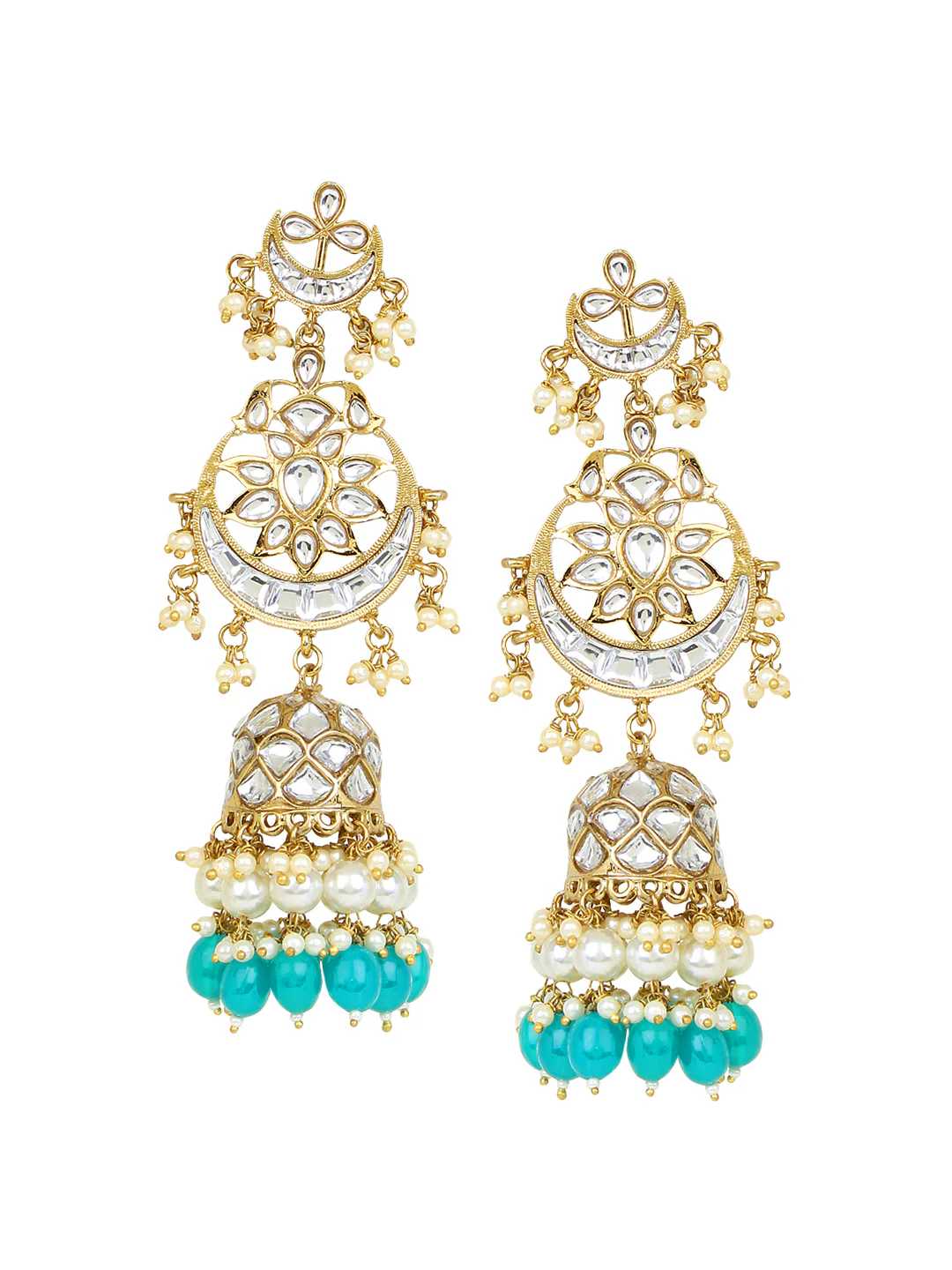 Bridal Jhumki Earring with kundan work by Leshya - Image 3