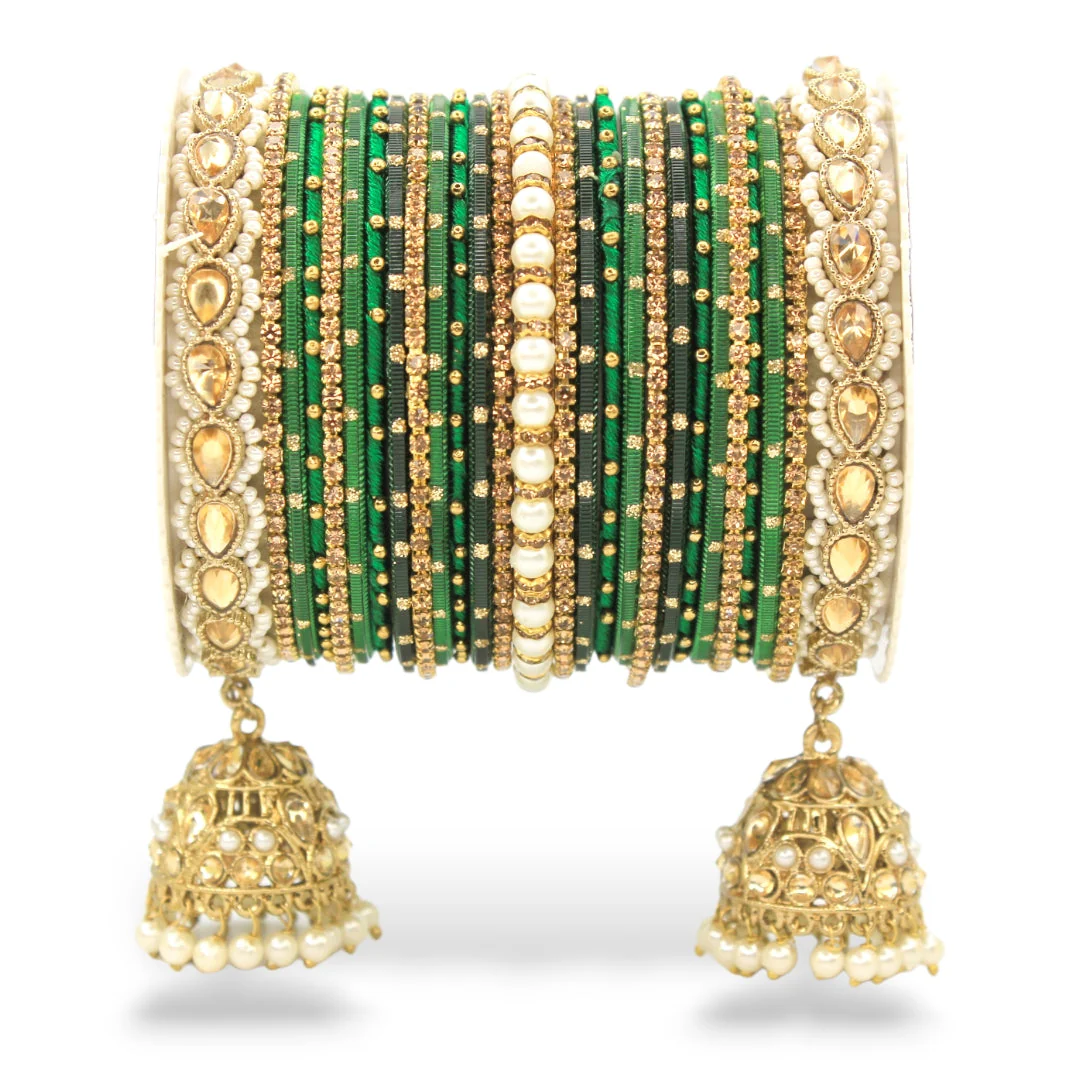 Bridal Jhumki Style Bangle set for two hands by Leshya - Image 3