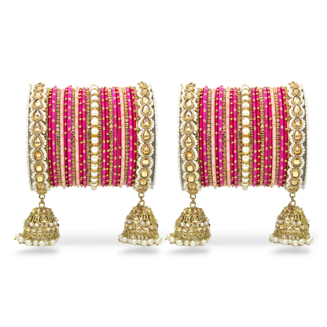 Bridal Jhumki Style Bangle set for two hands by Leshya - Image 4