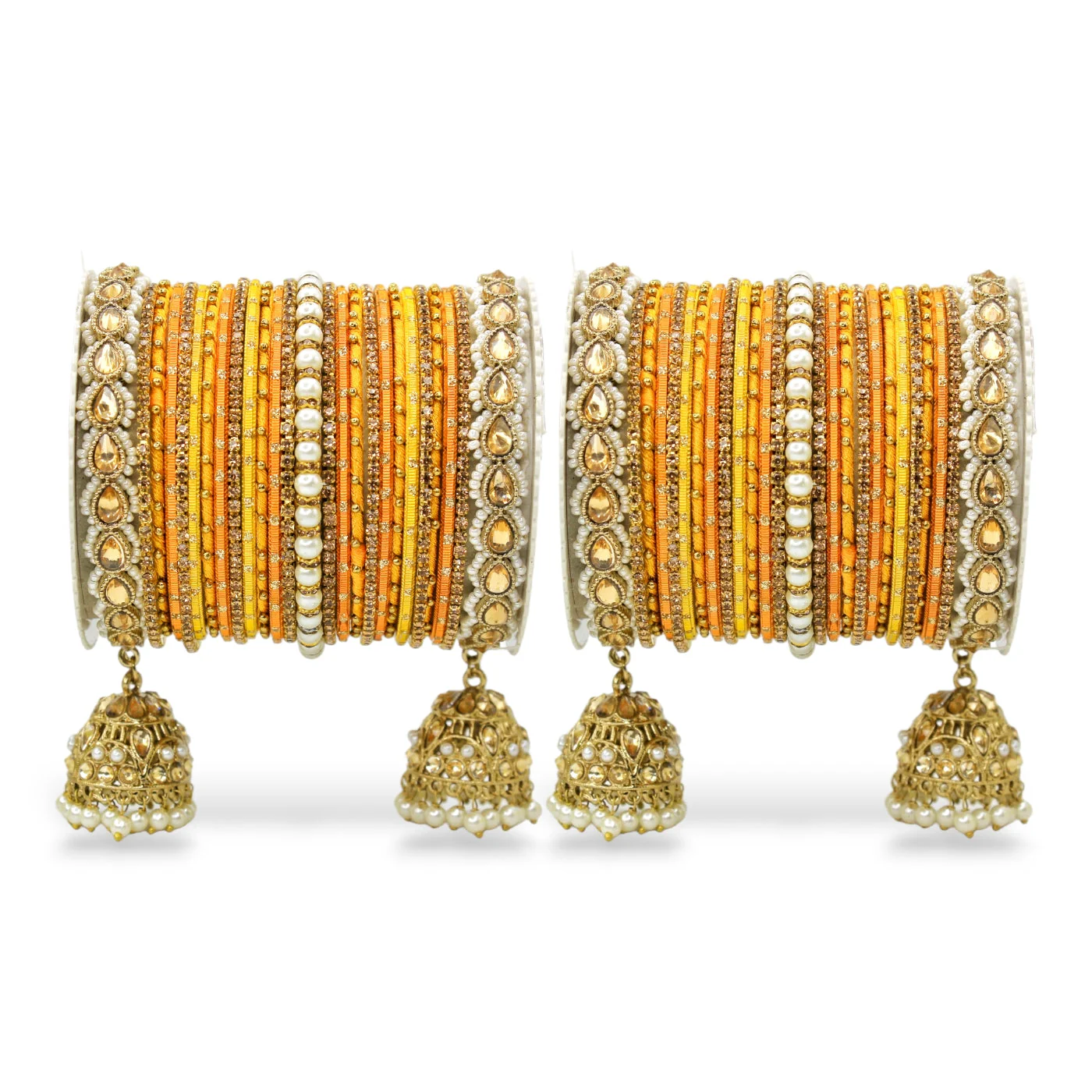 Bridal Jhumki Style Bangle set for two hands by Leshya - Image 6