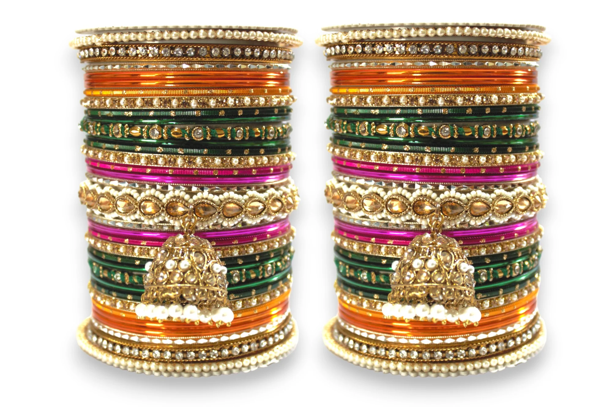 Bridal Jhumki Style Bangle set for two hands by Leshya - Image 3
