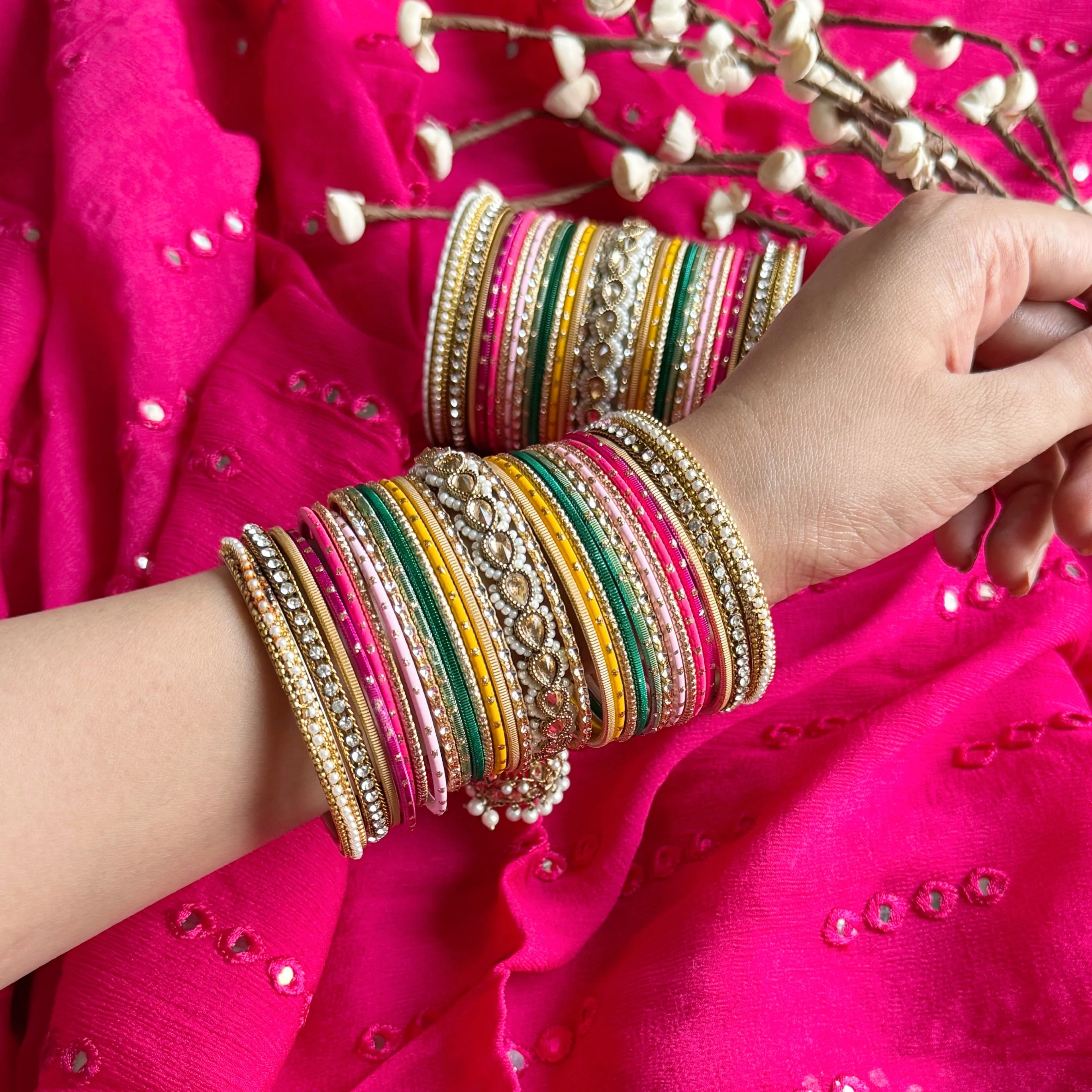Bridal Jhumki Style Bangle set for two hands by Leshya - Image 6