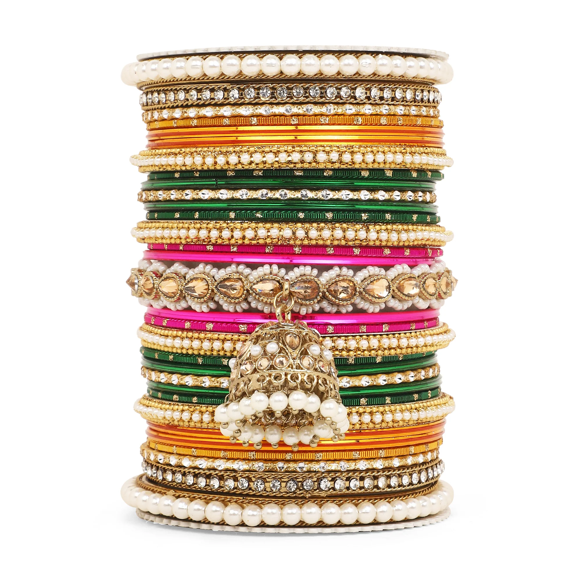 Bridal Jhumki Style Bangle set for two hands by Leshya - Image 7