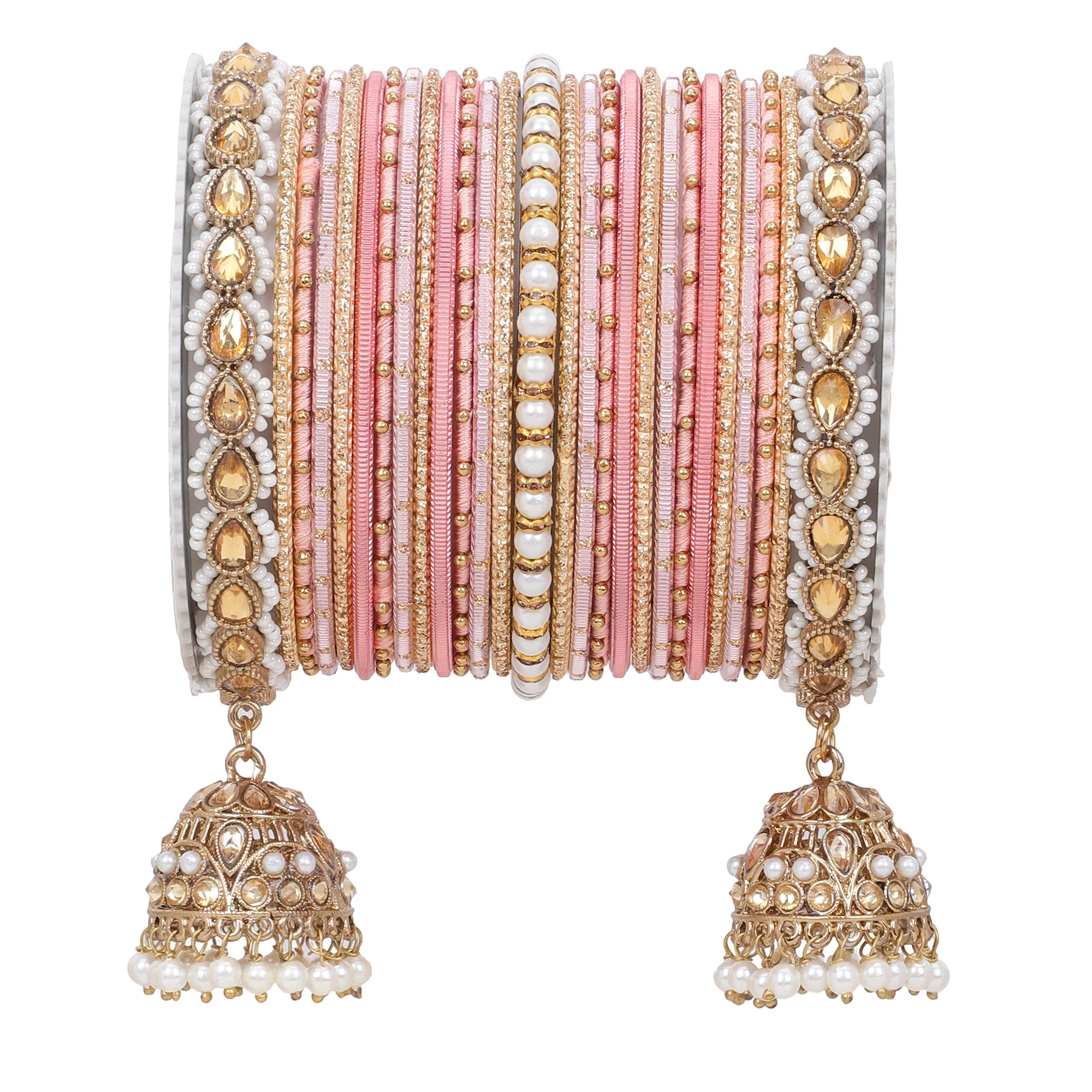 Bridal Jhumki Style Bangle set for two hands by Leshya - Image 16