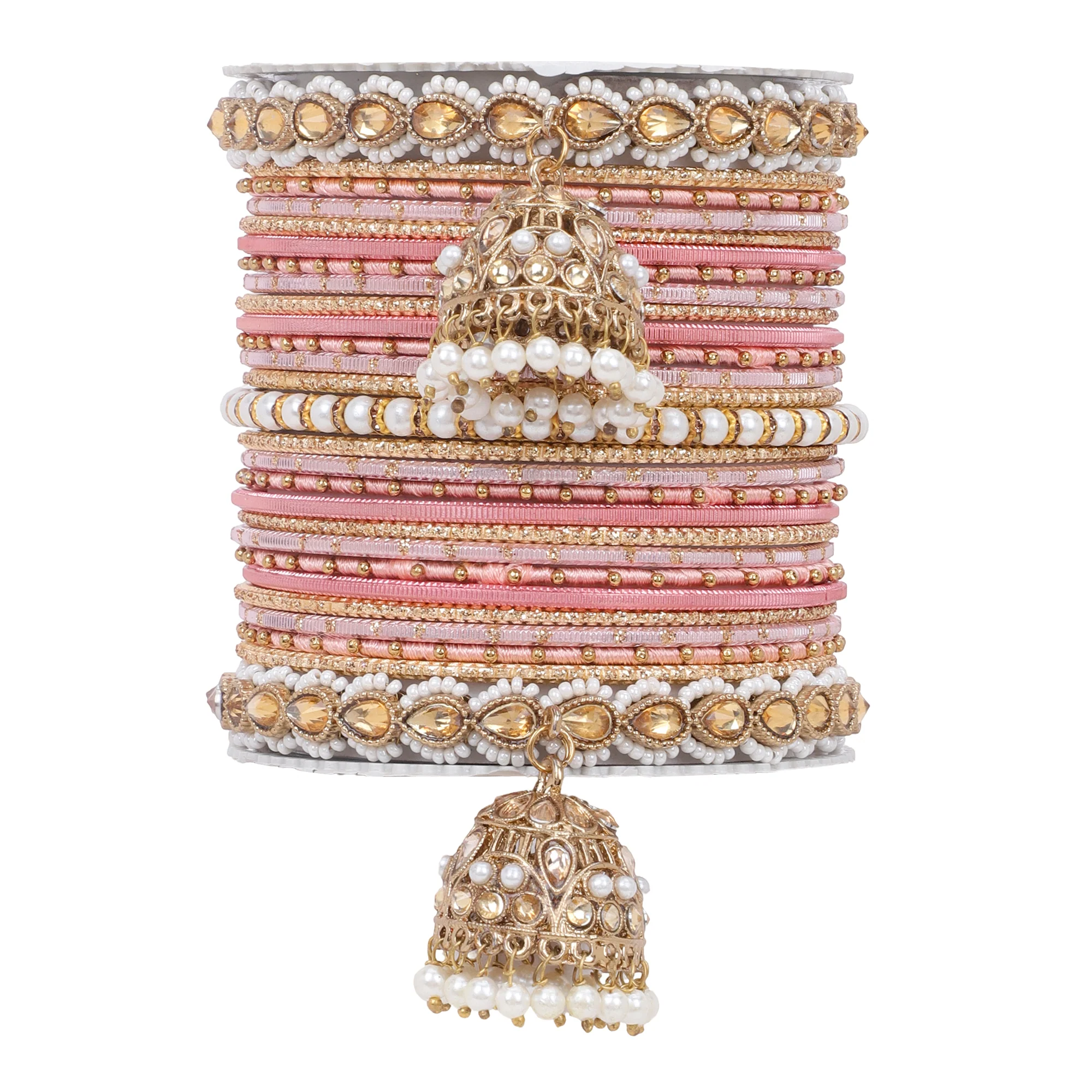 Bridal Jhumki Style Bangle set for two hands by Leshya - Image 17