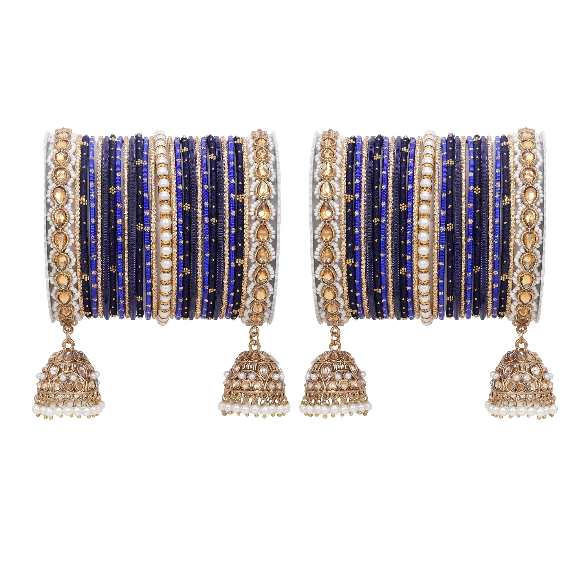 Bridal Jhumki Style Bangle set for two hands by Leshya - Image 18