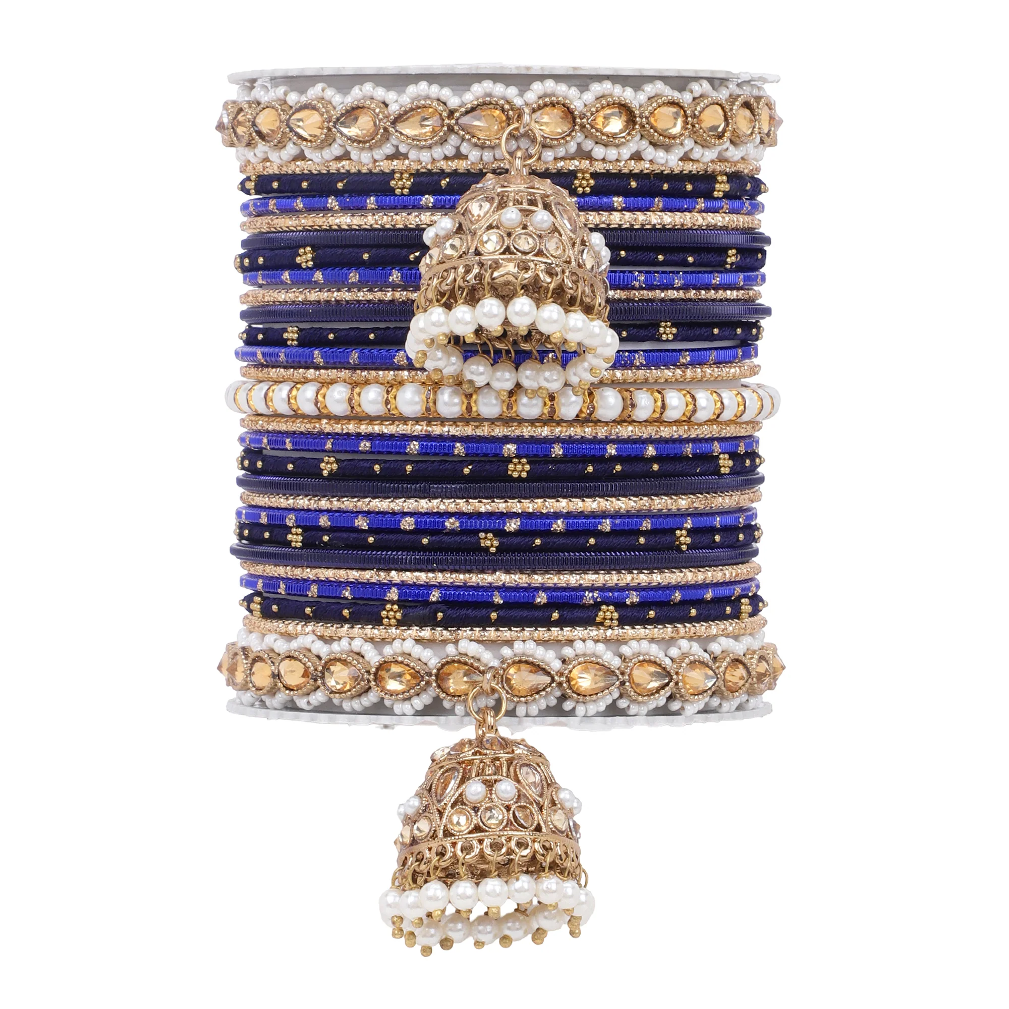 Bridal Jhumki Style Bangle set for two hands by Leshya - Image 19