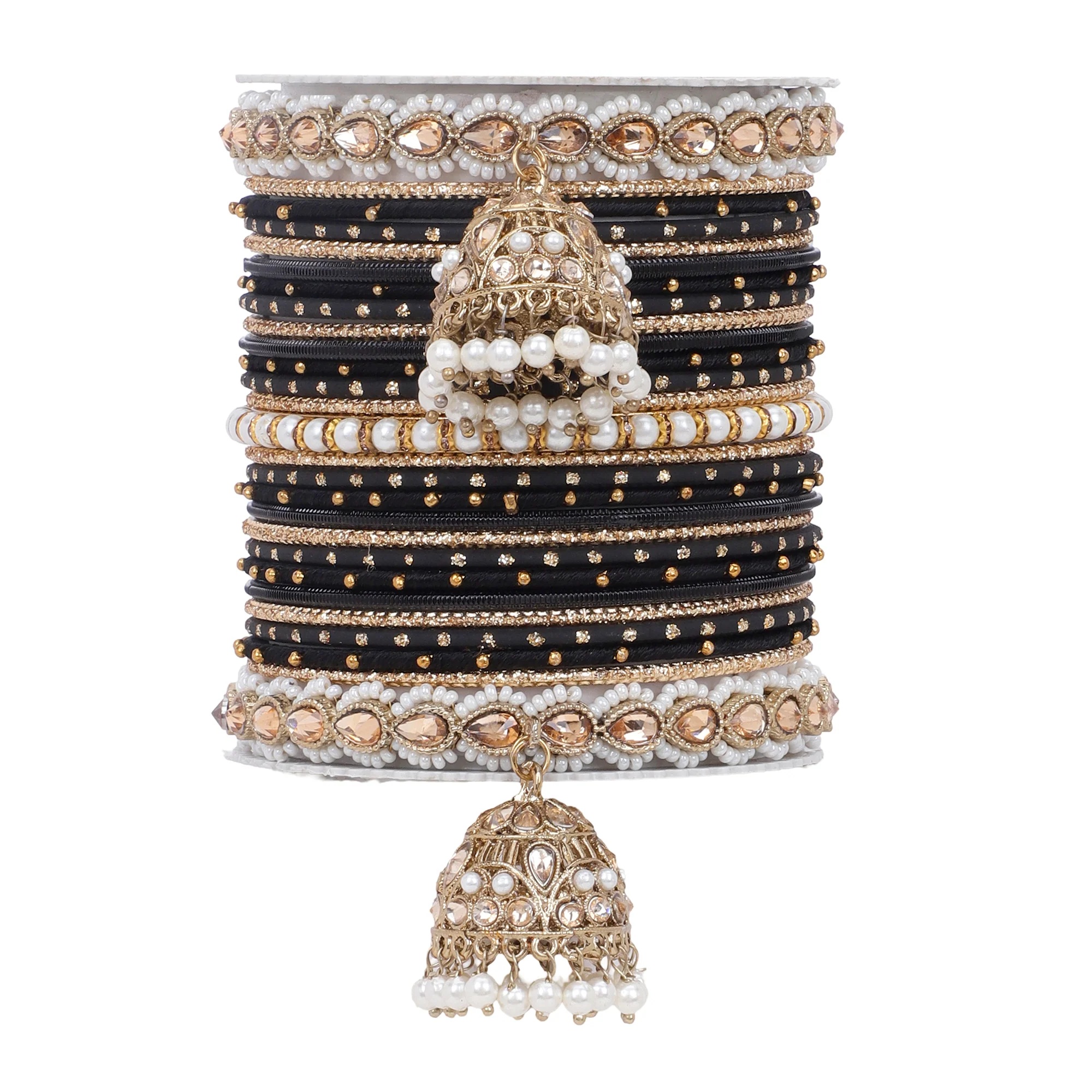 Bridal Jhumki Style Bangle set for two hands by Leshya - Image 21