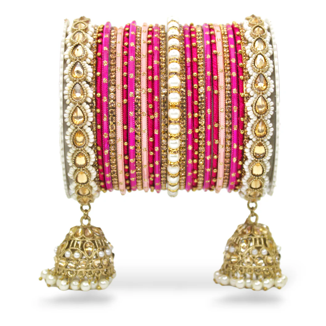 Bridal Jhumki Style Bangle set for two hands by Leshya - Image 3