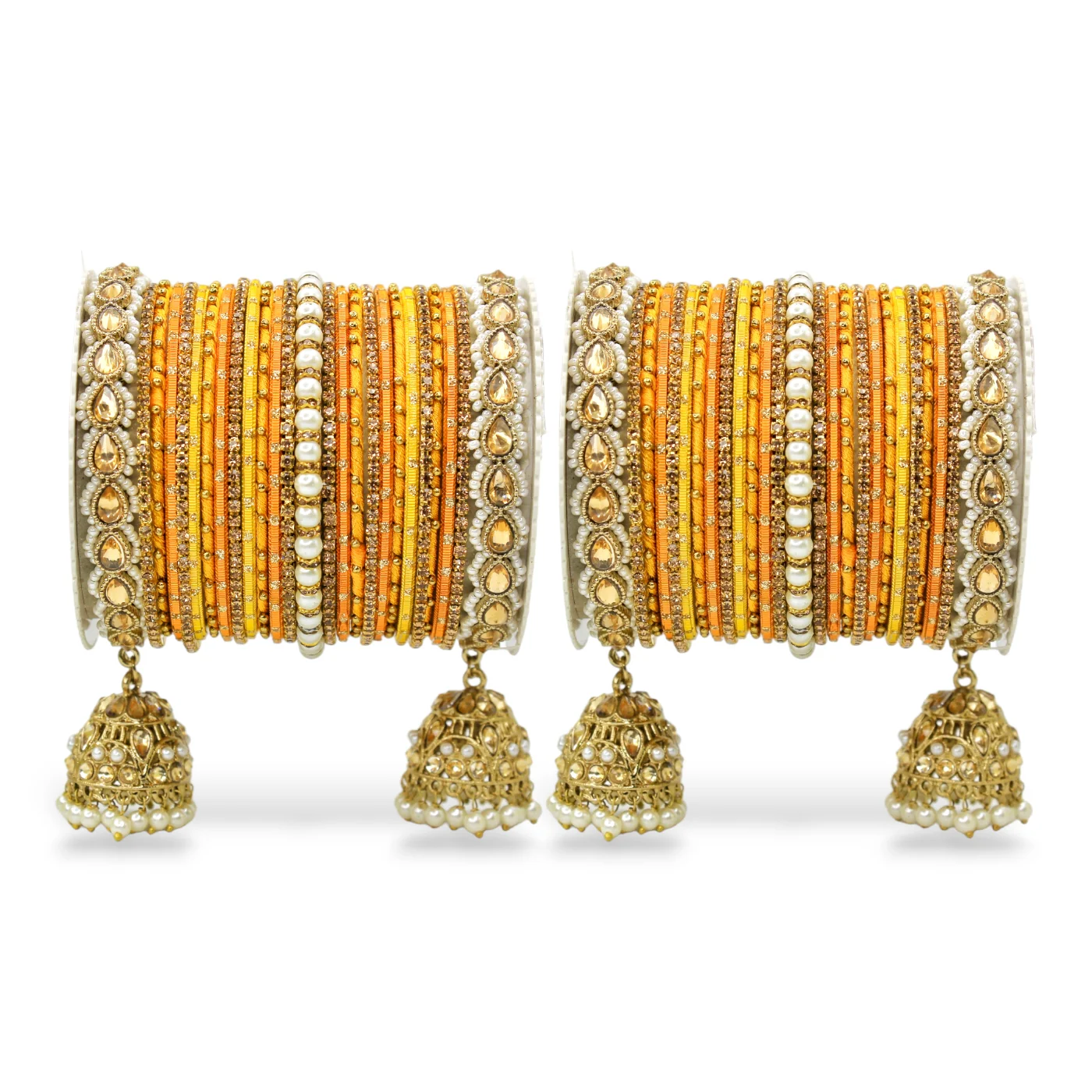 Bridal Jhumki Style Bangle set for two hands by Leshya - Image 4