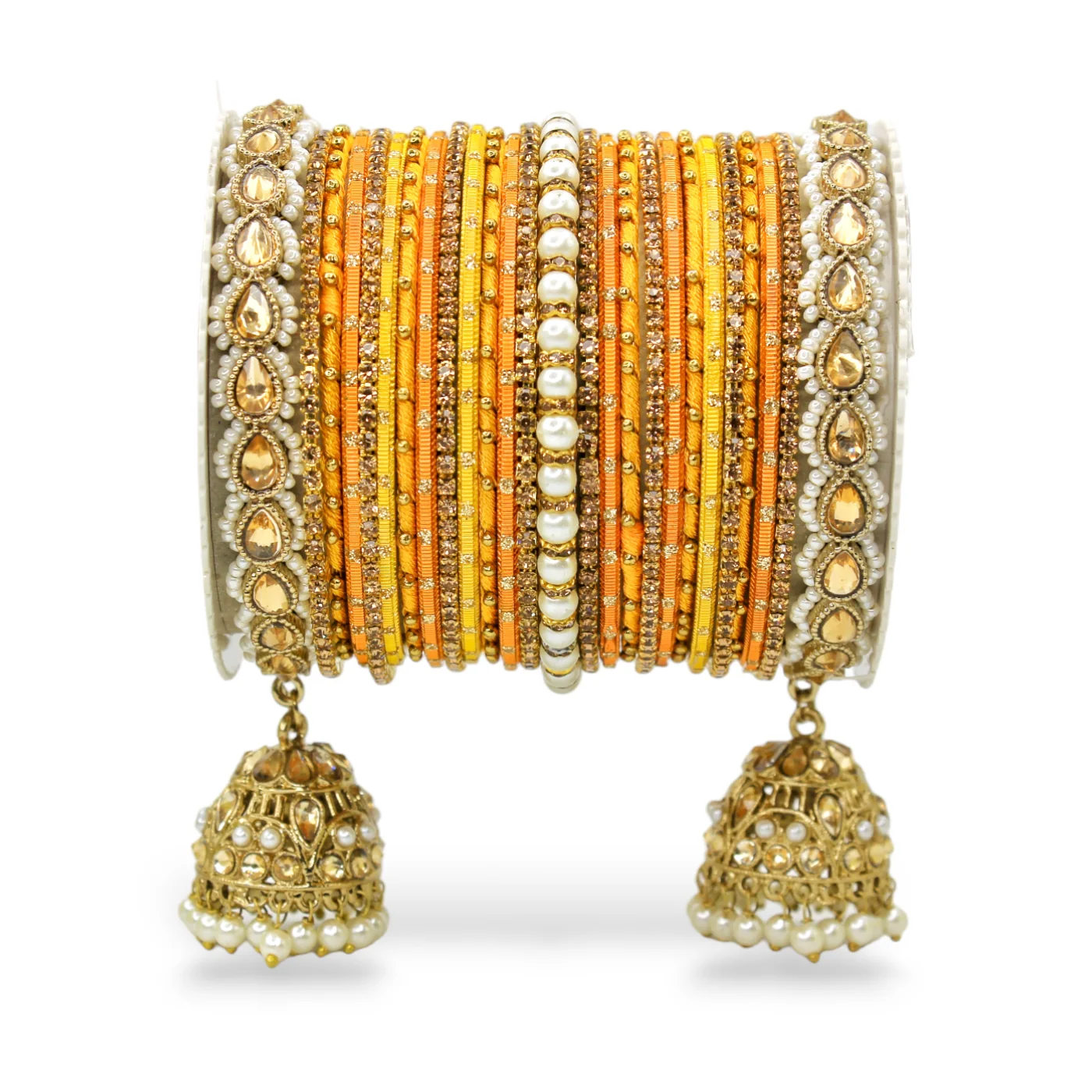 Bridal Jhumki Style Bangle set for two hands by Leshya - Image 5