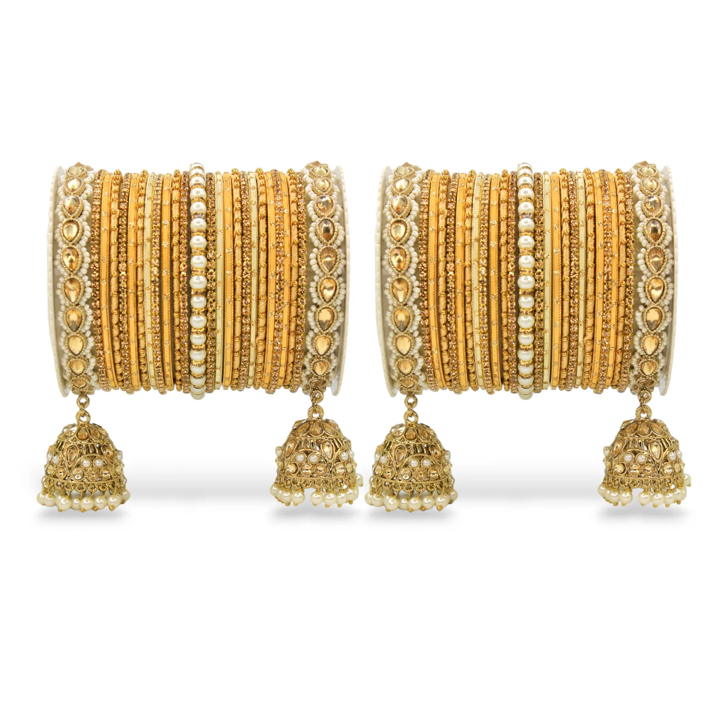 Bridal Jhumki Style Bangle set for two hands by Leshya - Image 8