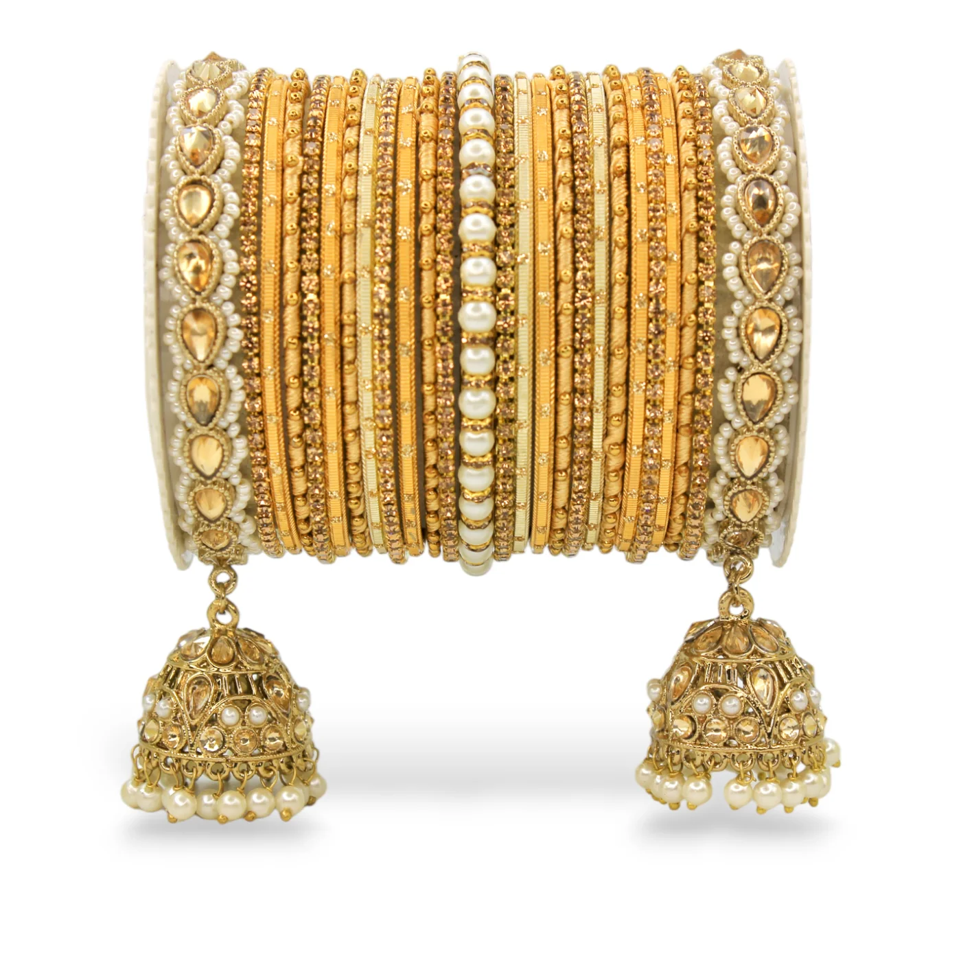 Bridal Jhumki Style Bangle set for two hands by Leshya - Image 9