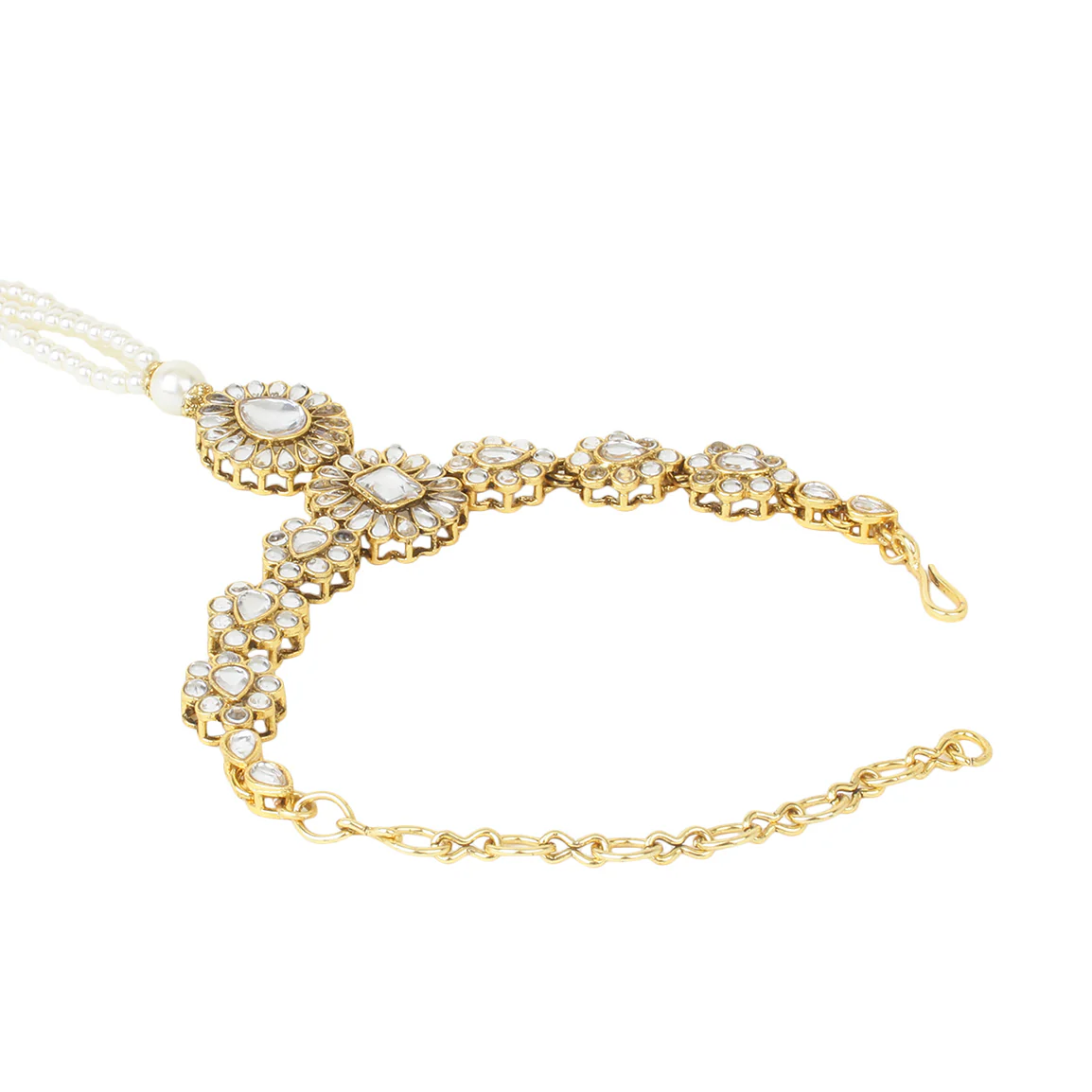 Bridal Kundan Haathphool in Free Size by Leshya - Image 2