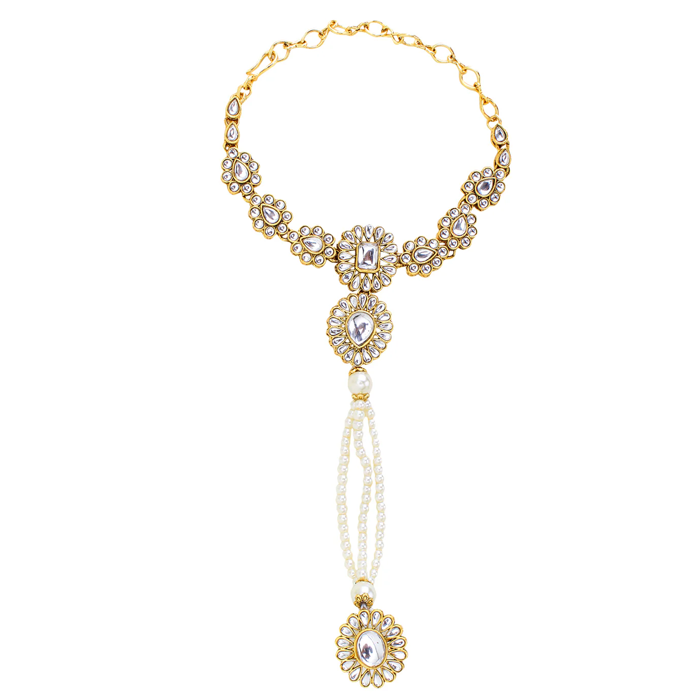 Bridal Kundan Haathphool in Free Size by Leshya - Image 4