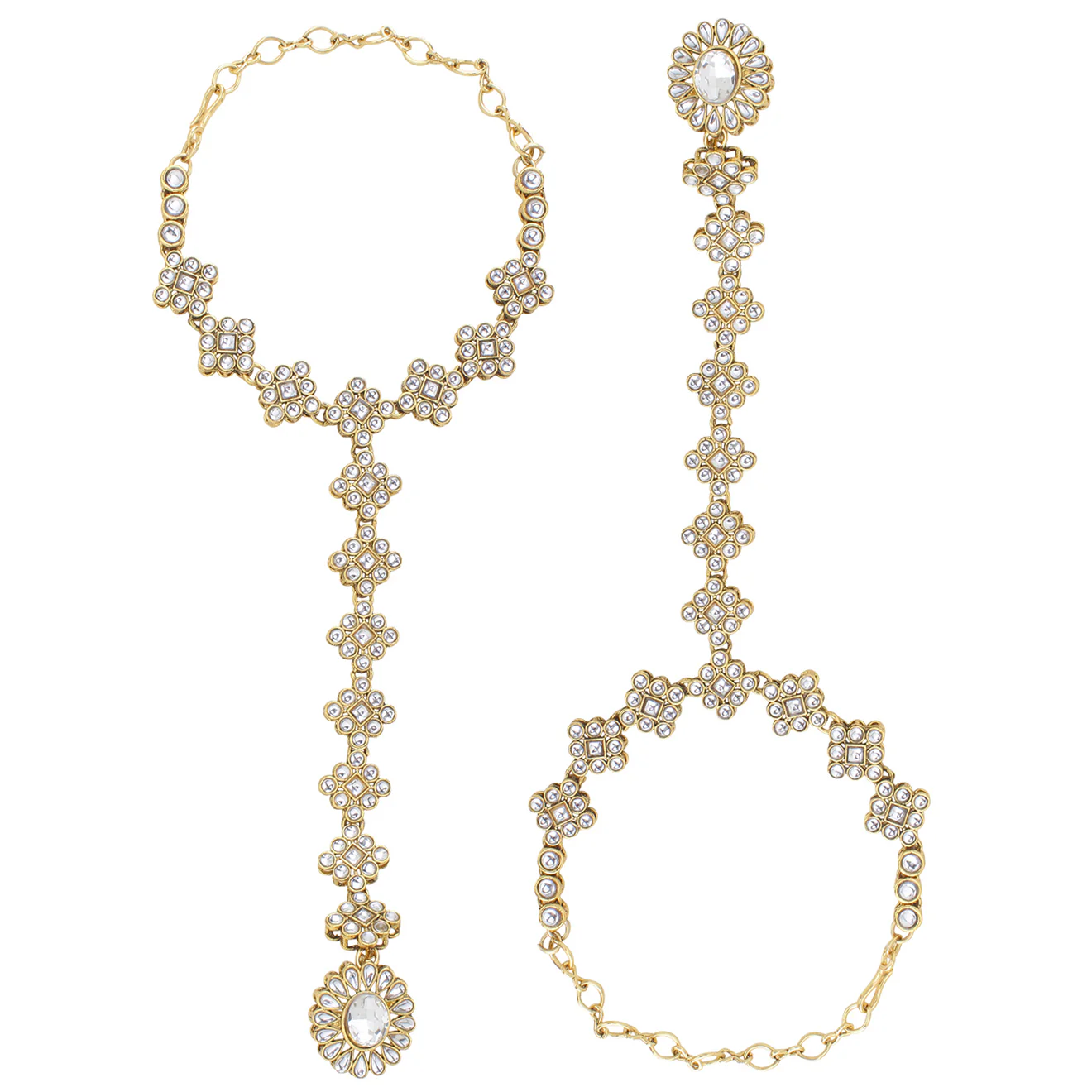 Bridal Kundan Haathphool in Free Size by Leshya - Image 6