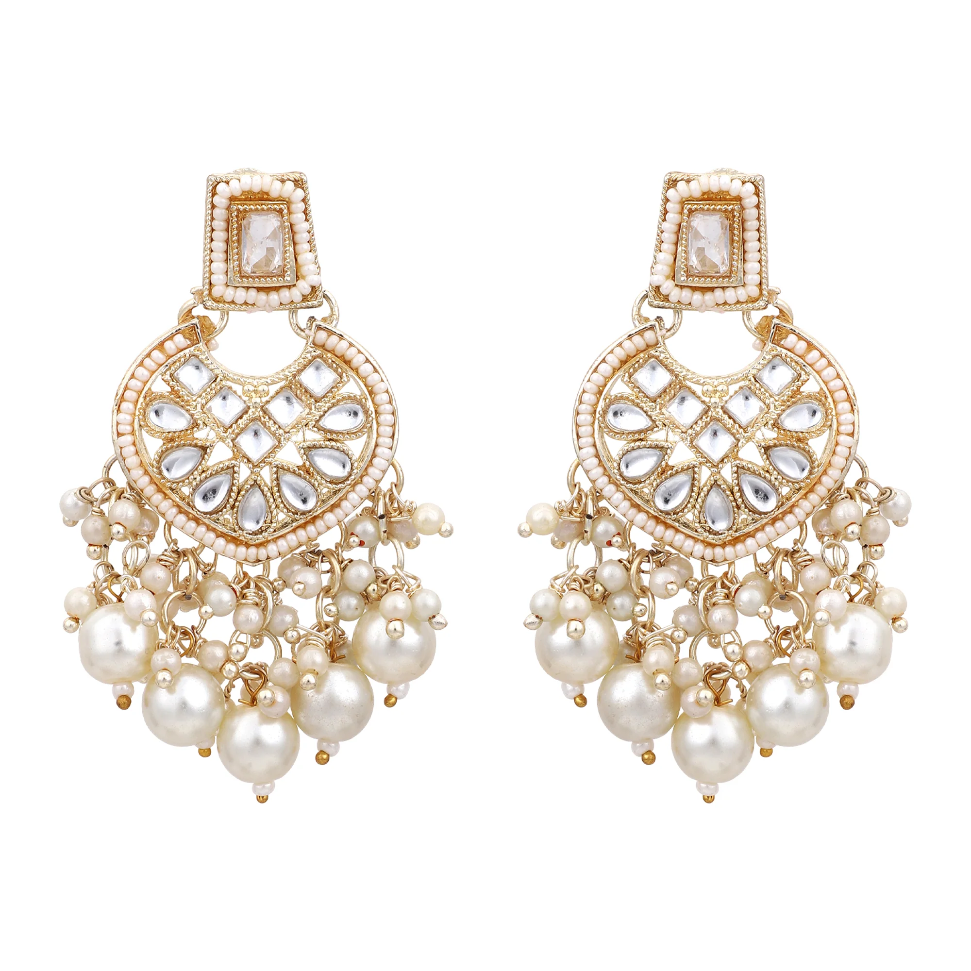 Kundan Pearl and bead Jewellery Set with Earring by Leshya - Image 2
