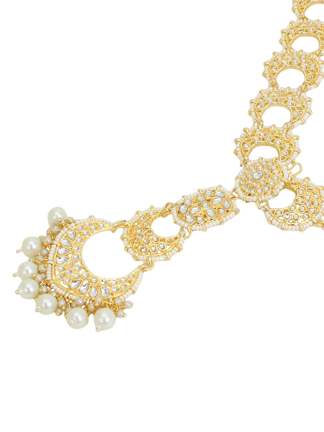Bridal Kundan Maatha Patti with Maang Tikka for Women by Leshya - Image 3