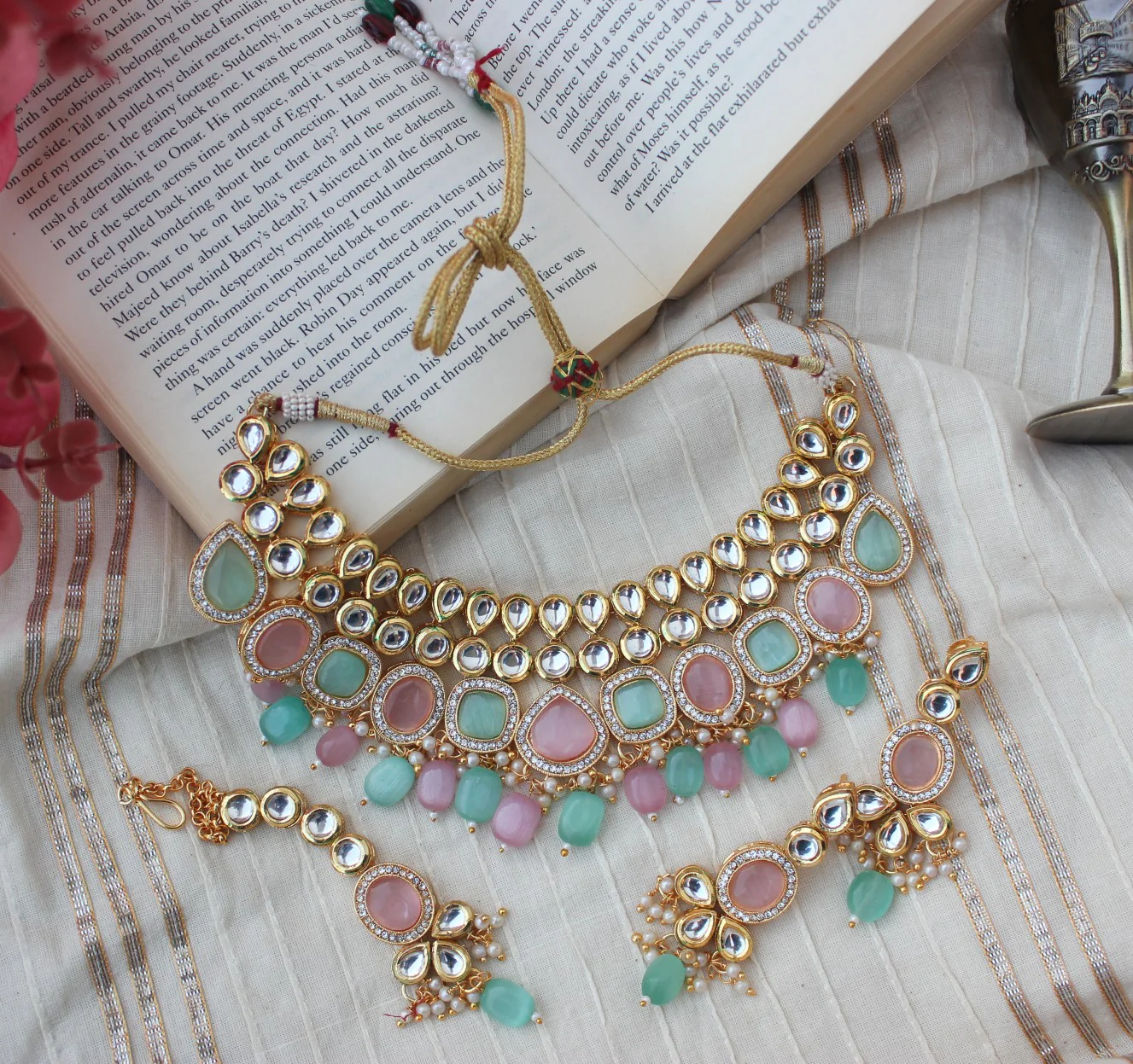 Bridal Kundan Multicolour Jewellery Set - Image 2