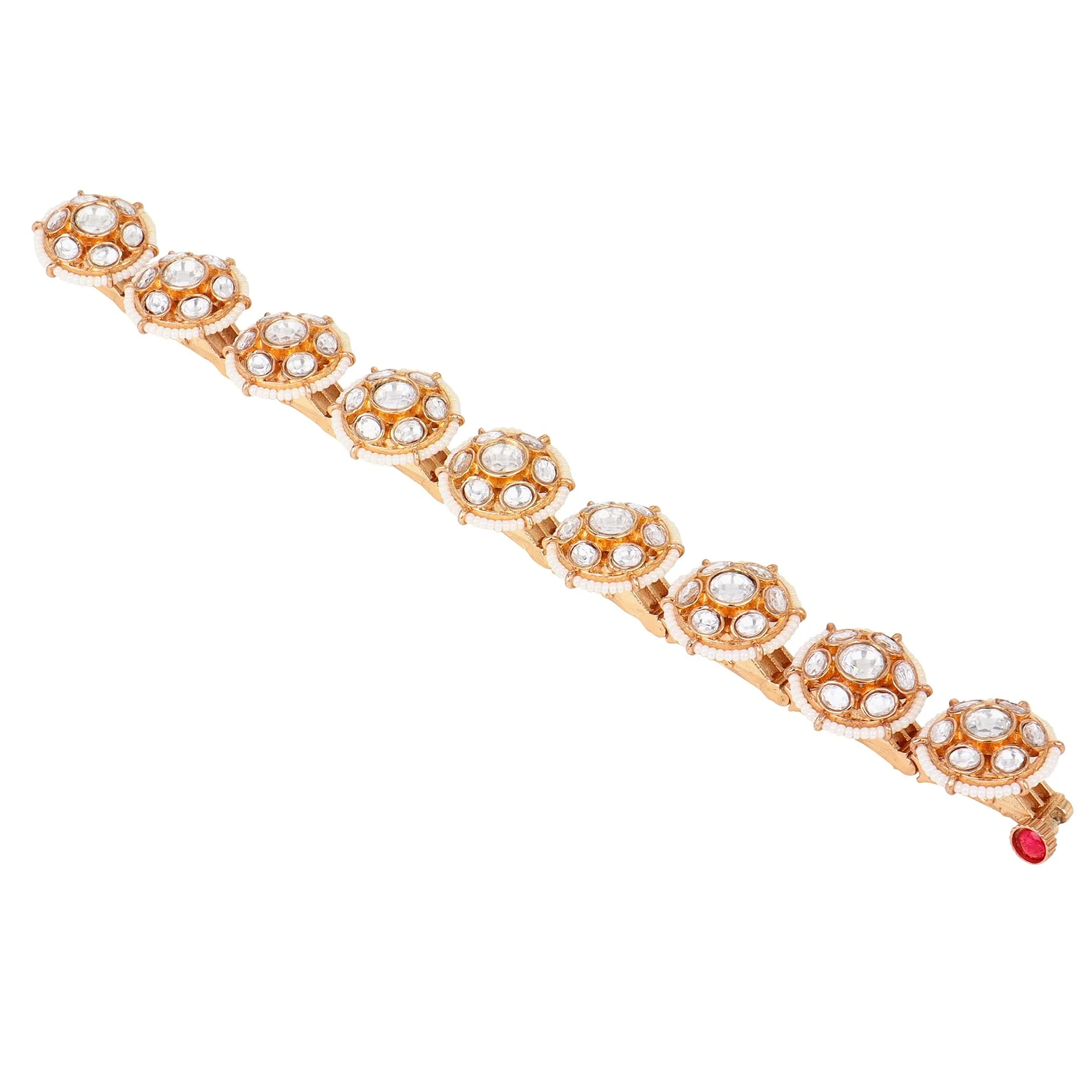 Bridal Kundan Stone chain bracelet - Image 4