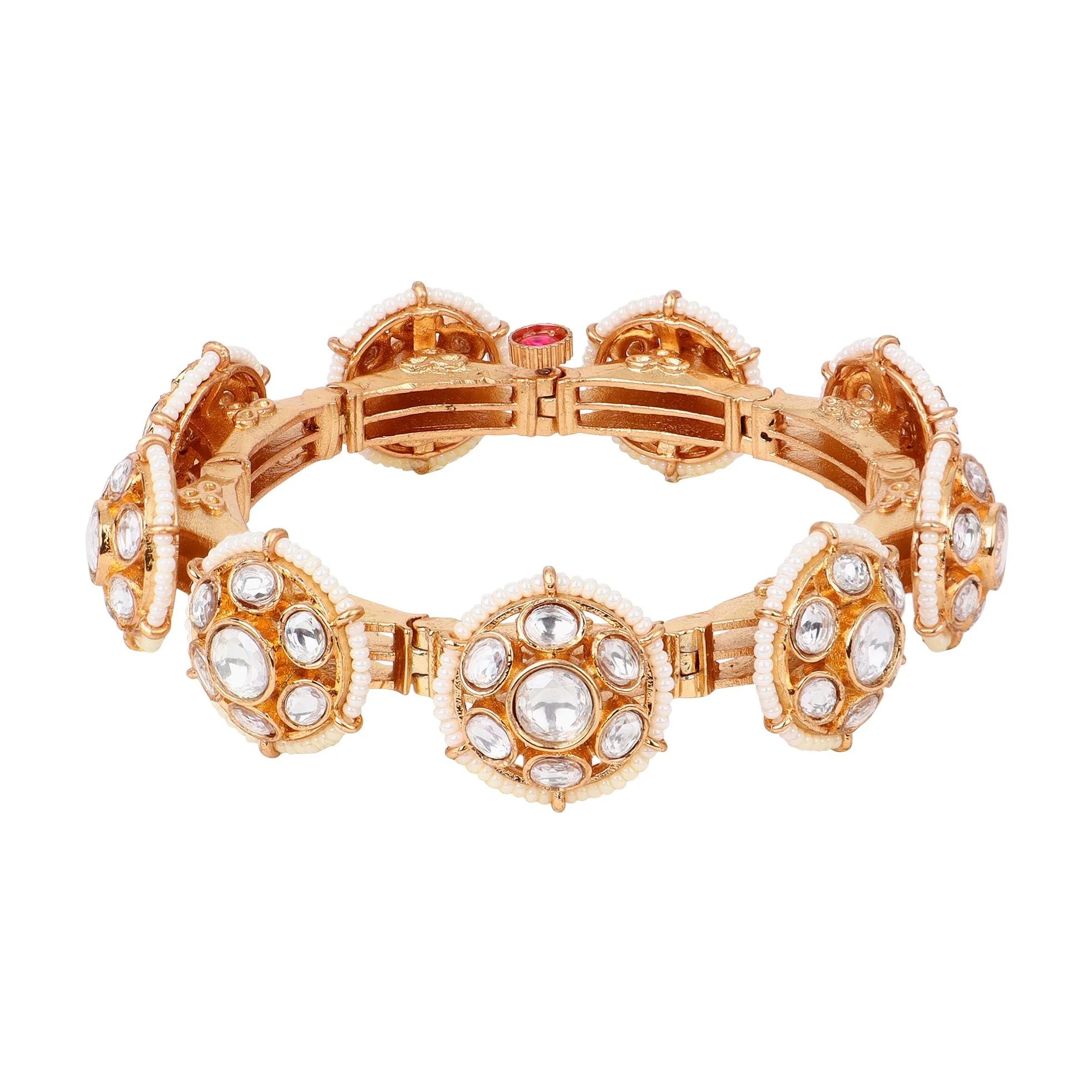 Bridal Kundan Stone chain bracelet - Image 5