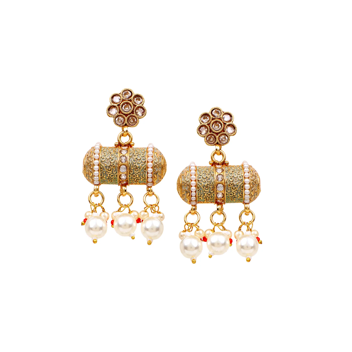 Bridal Meenakari Necklace and Earring set by Leshya - Image 5