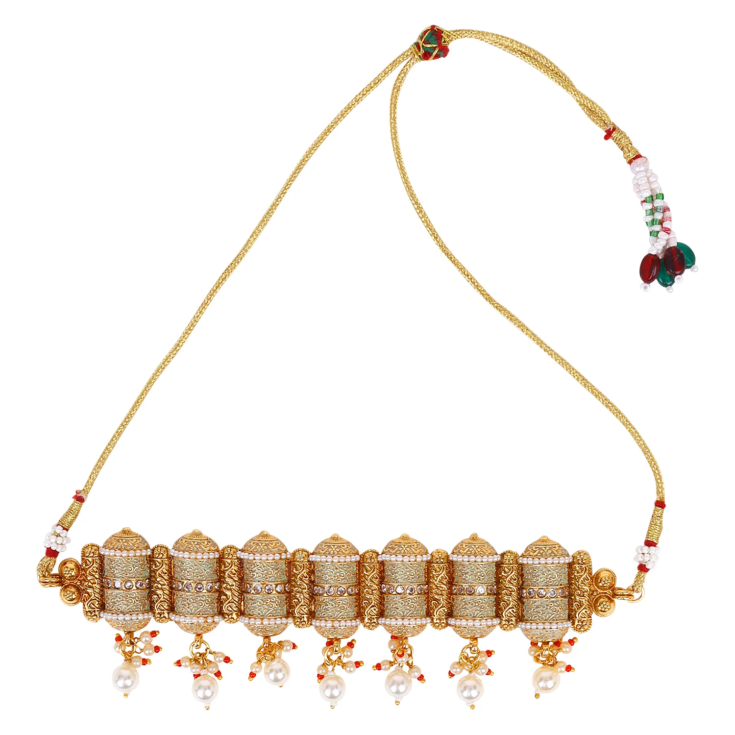 Bridal Meenakari Necklace and Earring set by Leshya - Image 6