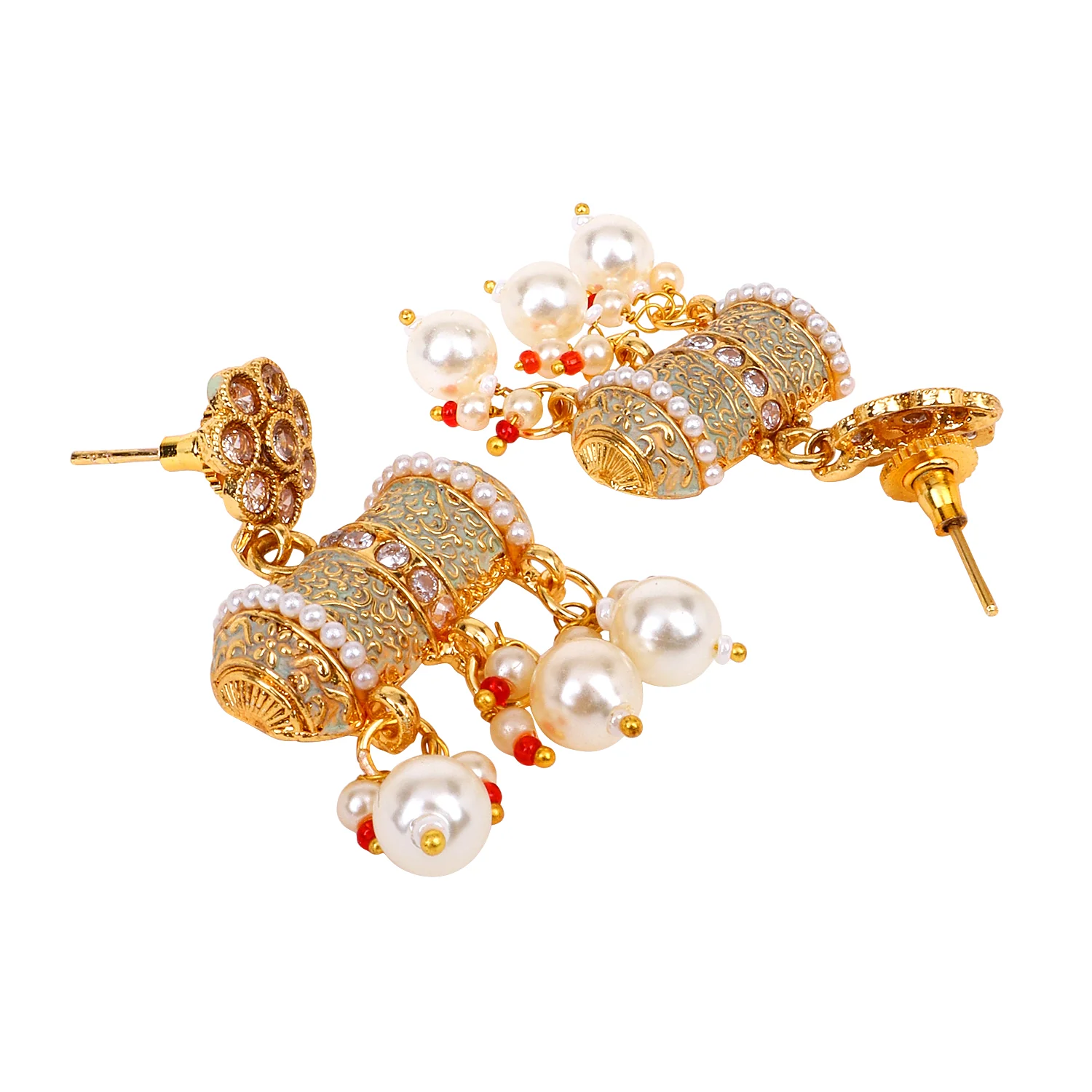 Bridal Meenakari Necklace and Earring set by Leshya - Image 7