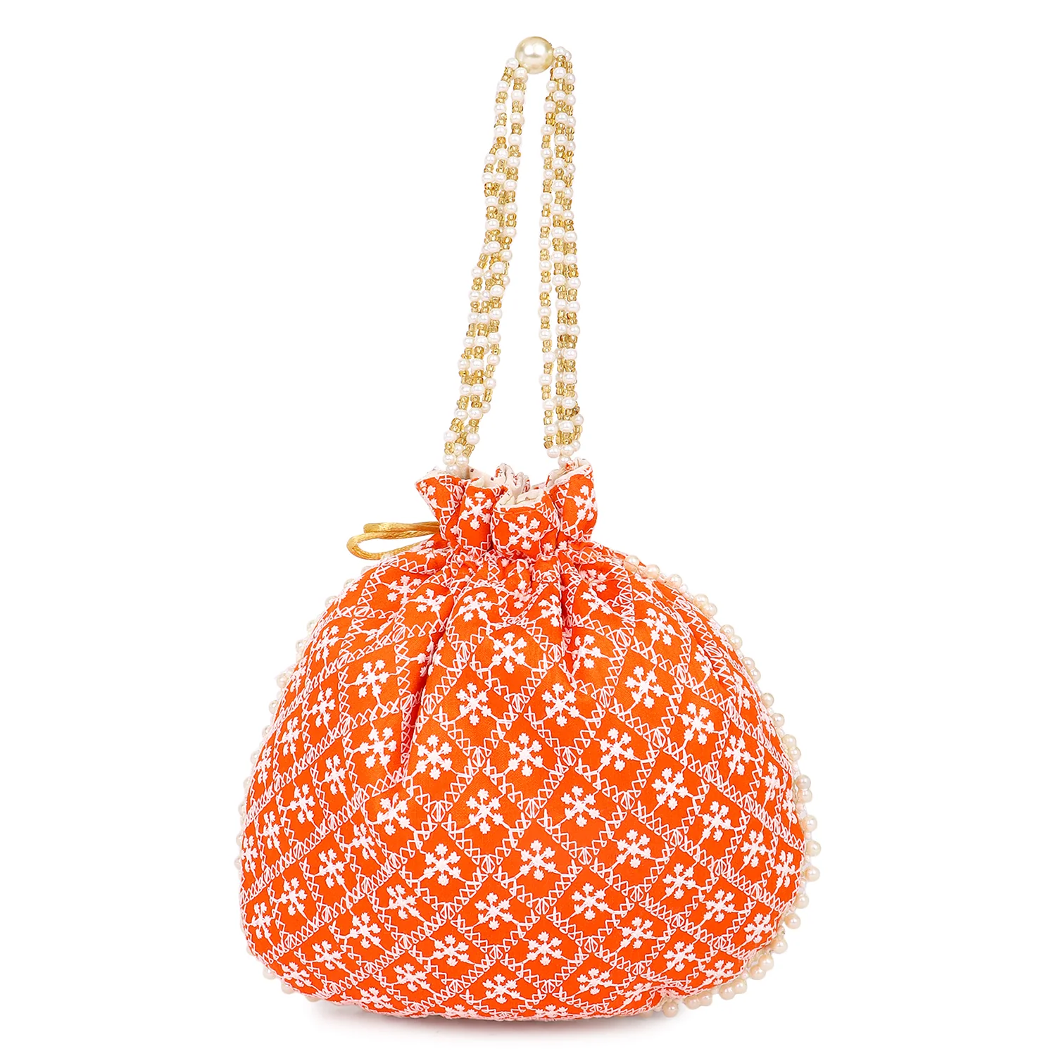 Embroided Potli with Running Beaded Pattern - Image 5