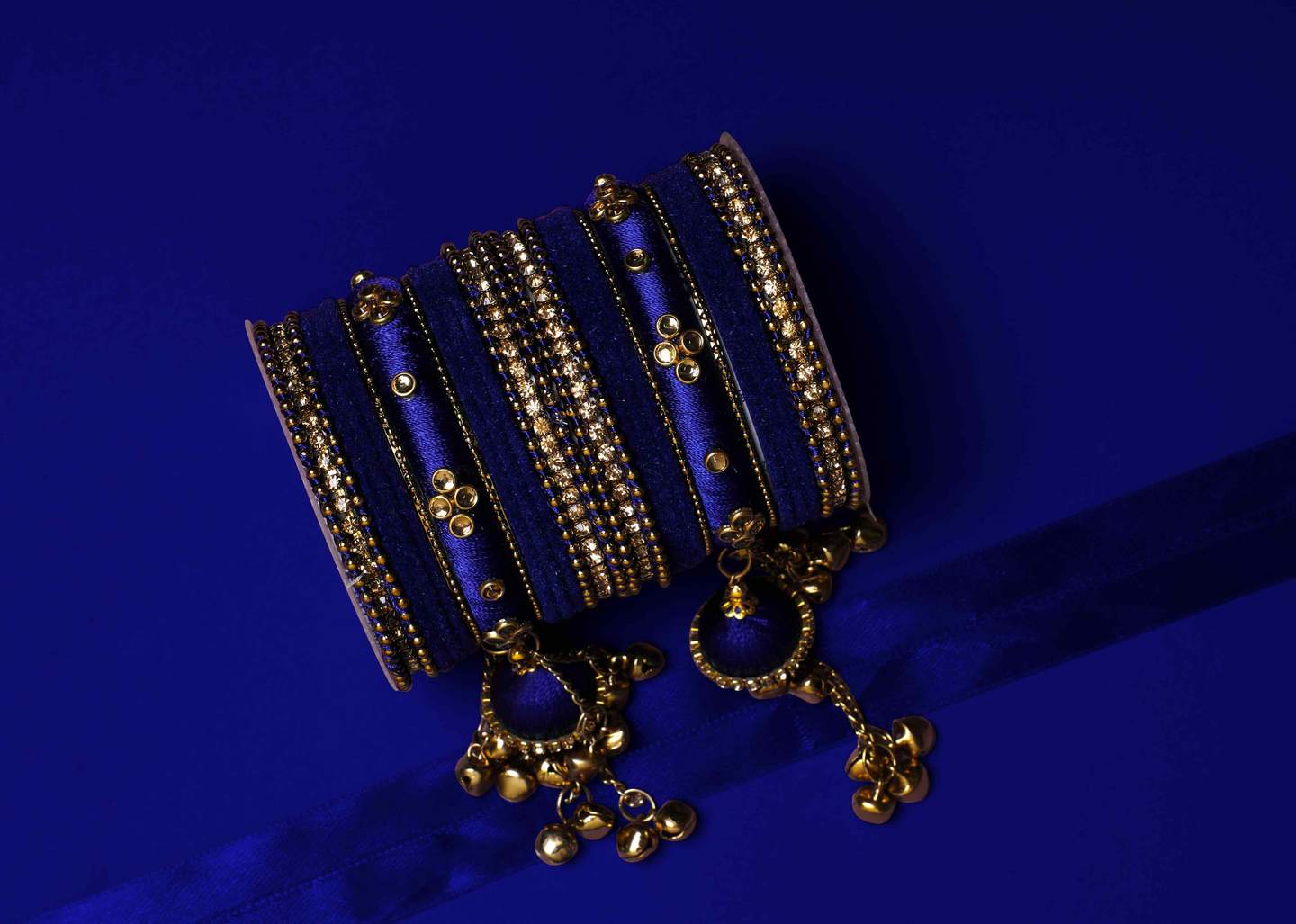 Bridal Silk Thread Sets With Large Jhumki Bells - Image 10