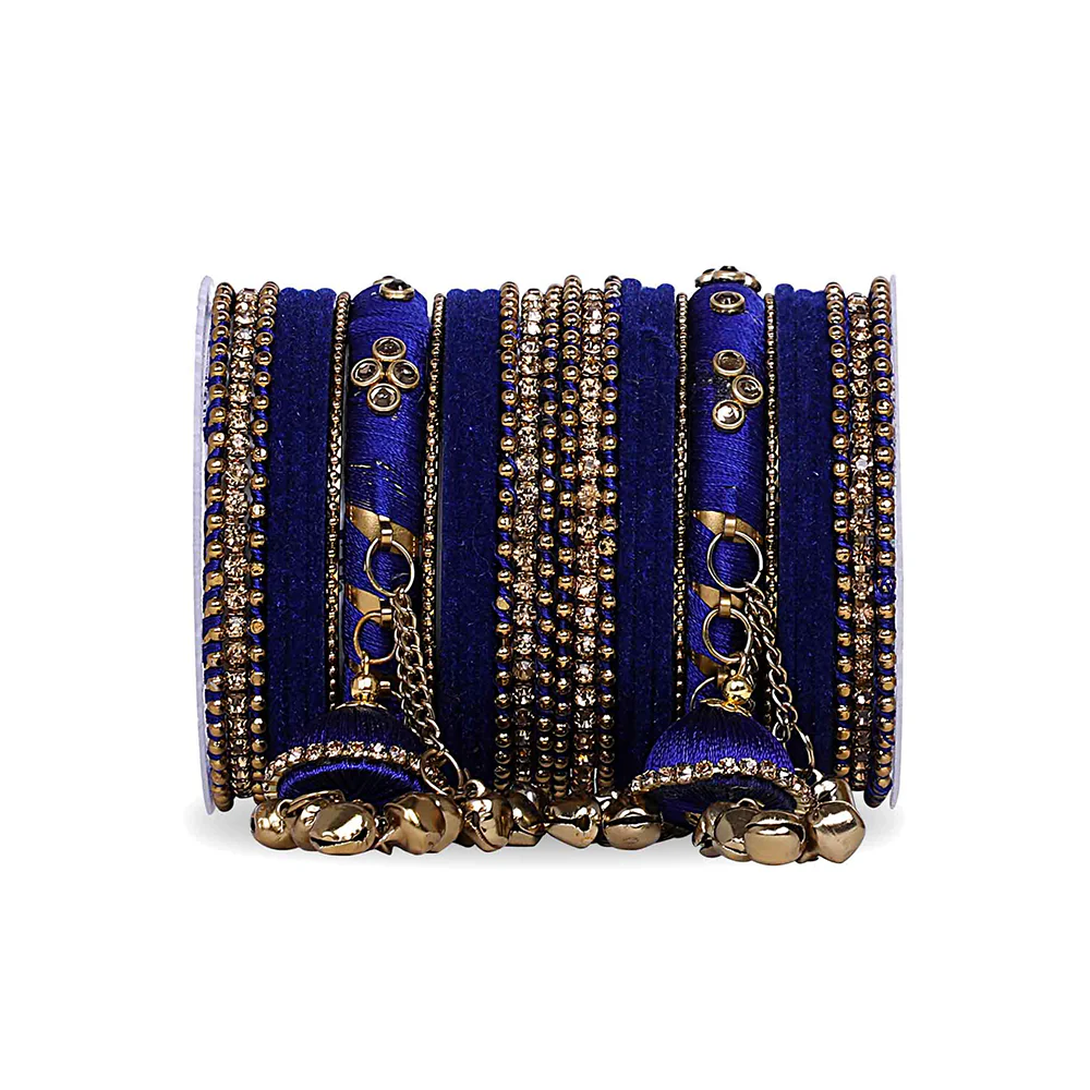 Bridal Silk Thread Sets With Large Jhumki Bells - Image 9