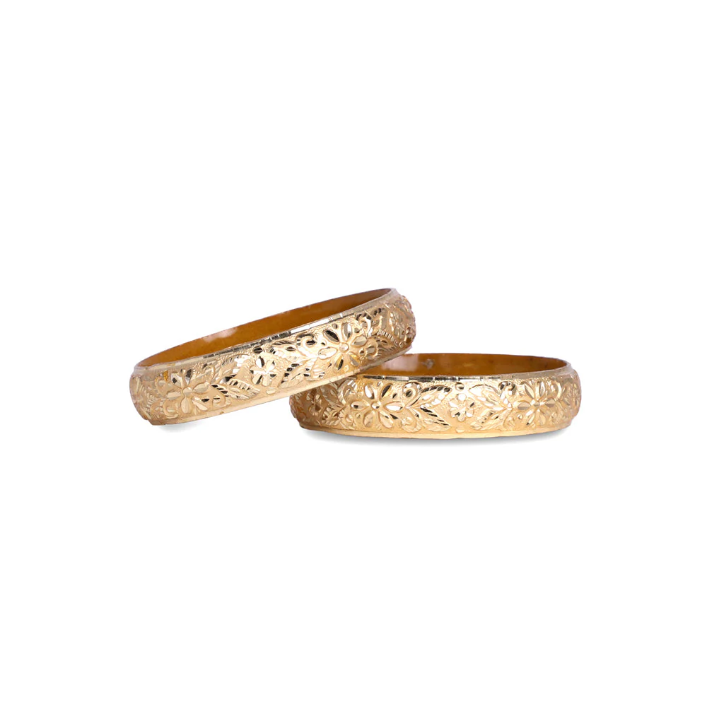 Broad Look-Like Gold Dyed Bracelet Pair (Plus Size) - Image 2