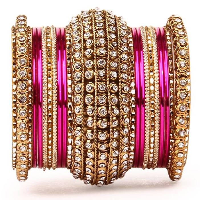 Set of 2 Colored Chakri Shining Bangle Set - Image 12