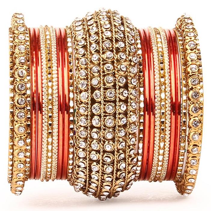 Set of 2 Colored Chakri Shining Bangle Set - Image 16