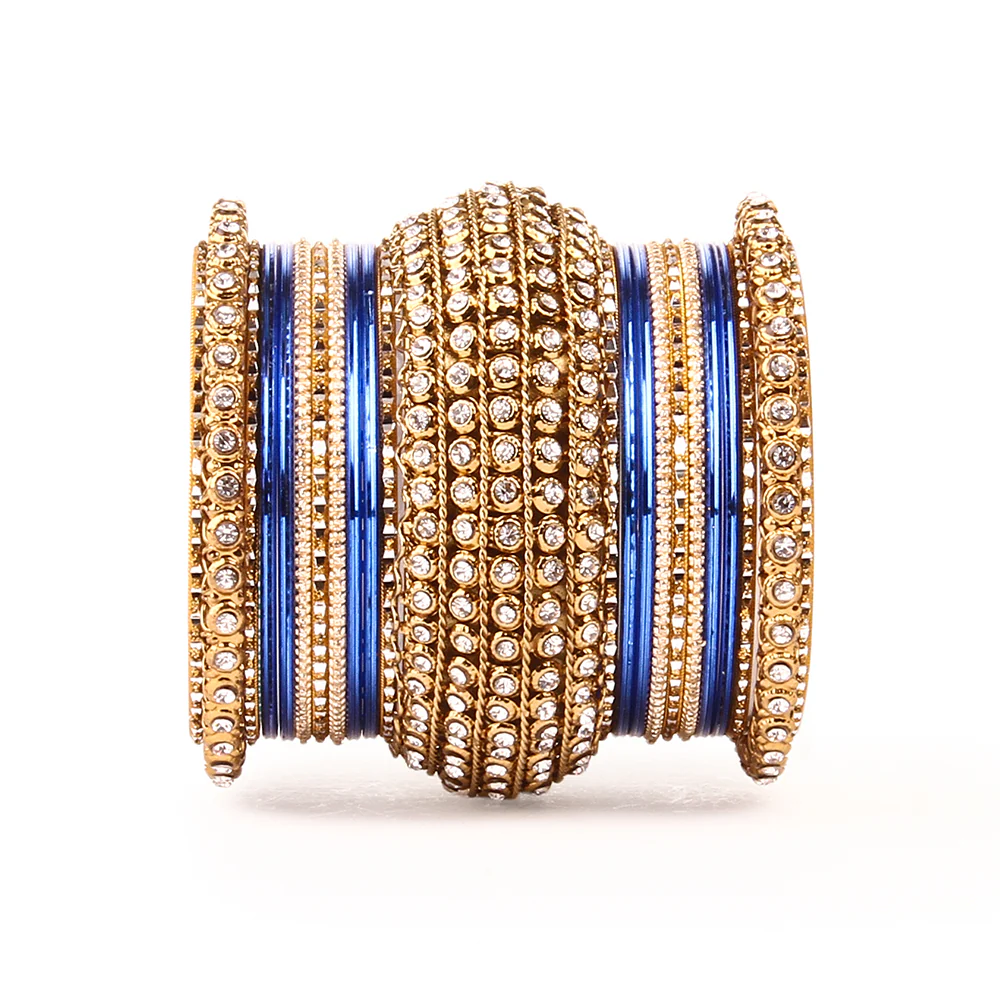 Set of 2 Colored Chakri Shining Bangle Set - Image 20