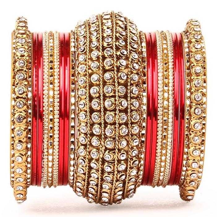 Set of 2 Colored Chakri Shining Bangle Set - Image 8