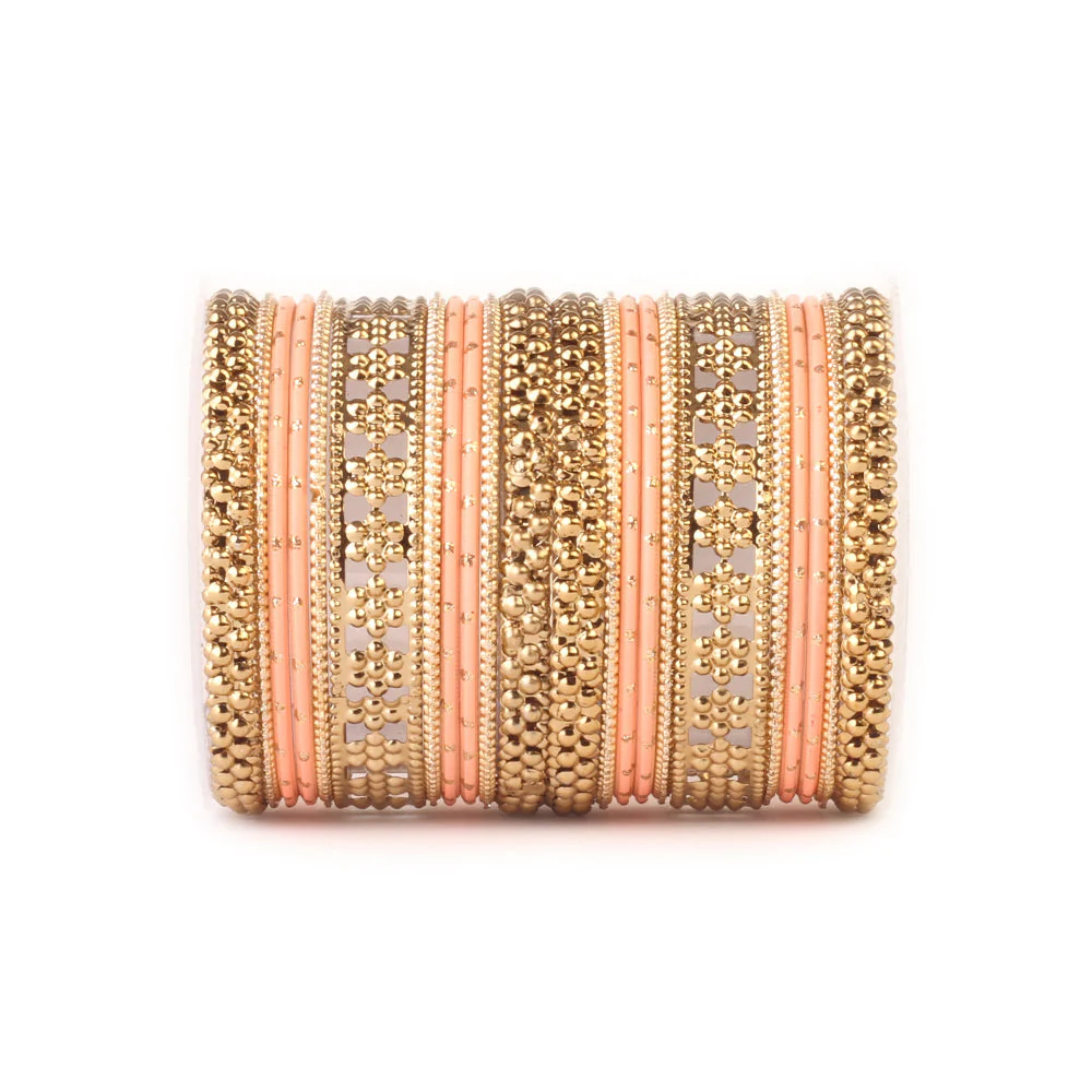 Colored Daily Wear Bangle Set With Flower Jaali Work - Image 12