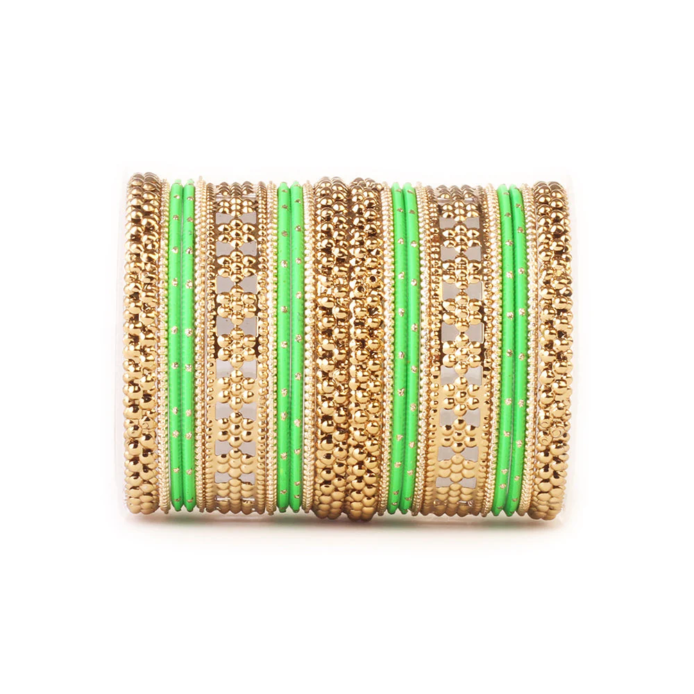 Colored Daily Wear Bangle Set With Flower Jaali Work - Image 13