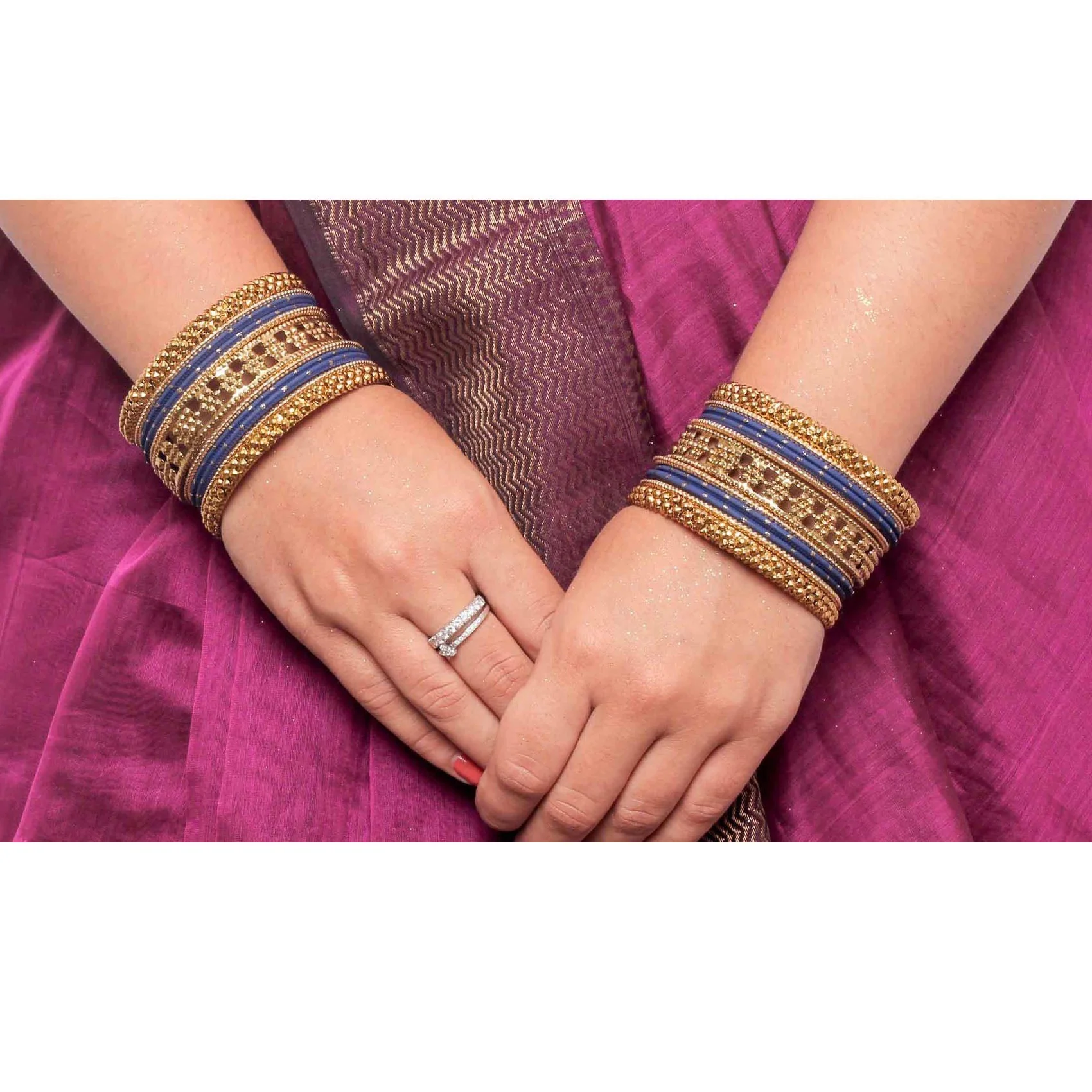 Colored Daily Wear Bangle Set With Flower Jaali Work - Image 8