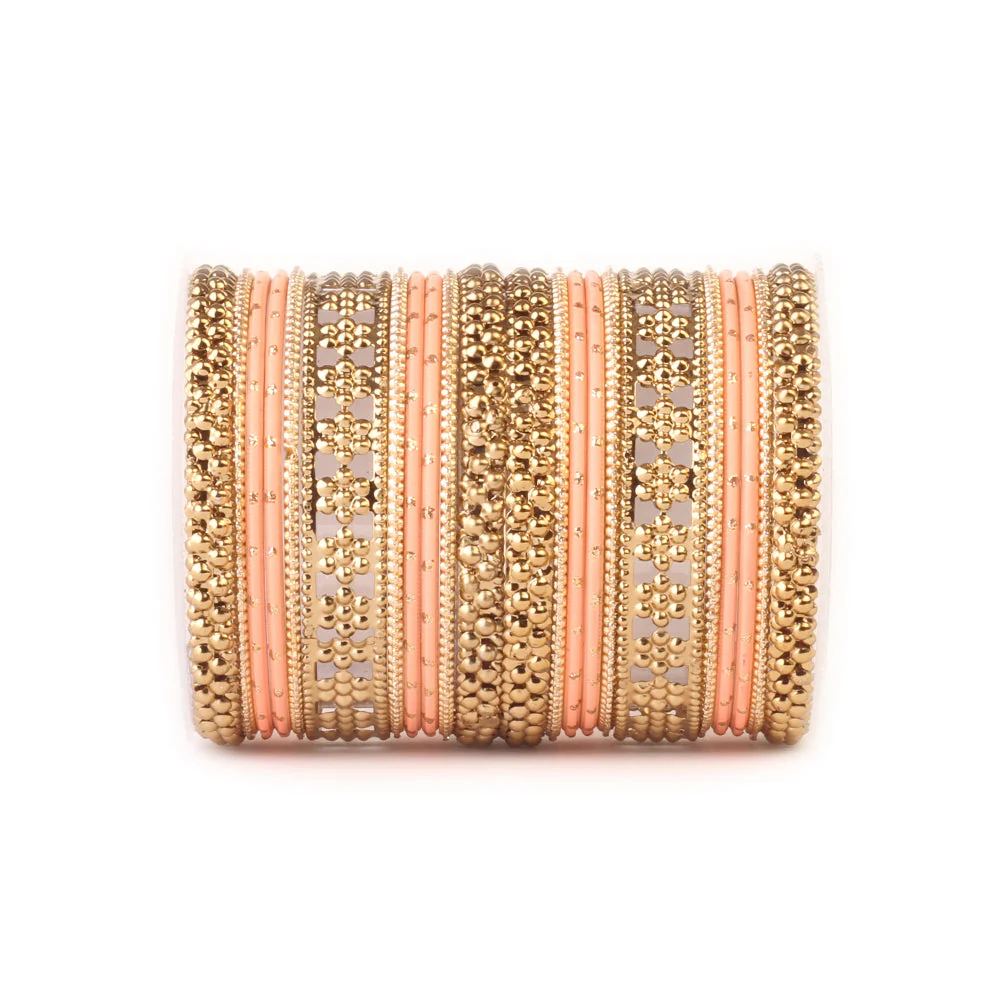 Colored Daily Wear Bangle Set With Flower Jaali Work - Image 12