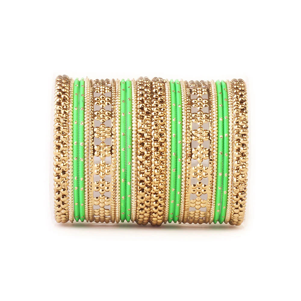 Colored Daily Wear Bangle Set With Flower Jaali Work - Image 13